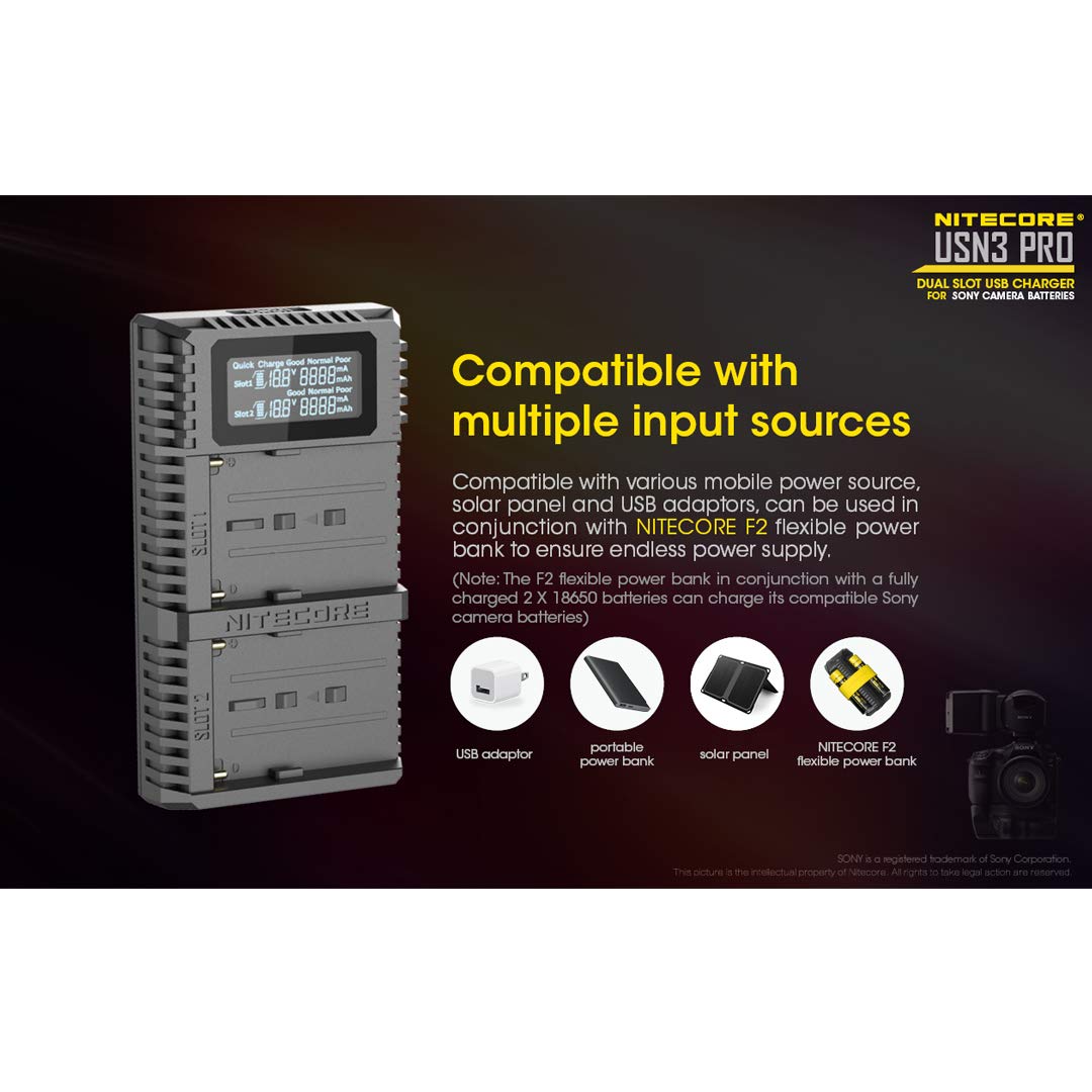 Nitecore USN3 Chargeur USB Double Fente