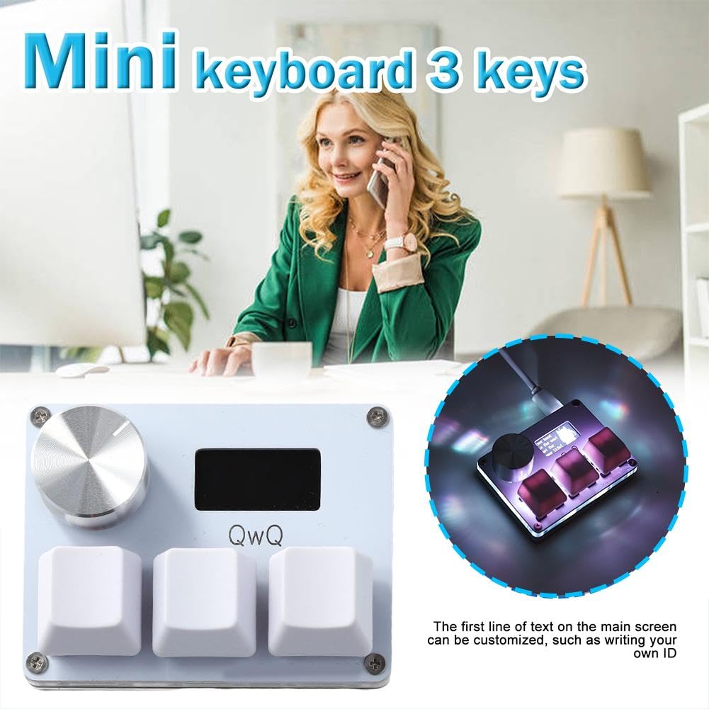 Mini Mechanical Keyboard, 3 Key Rapid Trigger RGB Customized USB-C Keyboard With Button/Screen/Magnetic Switch (Color : Black, Size : Magnetic Red Switch Mini Mechanical Keyboard, 3 Key Rapid Trigger RGB Customized USB-C Keyboard With Button/Screen/Magnetic Switch (Color : Black, Size : Magnetic Red Switch