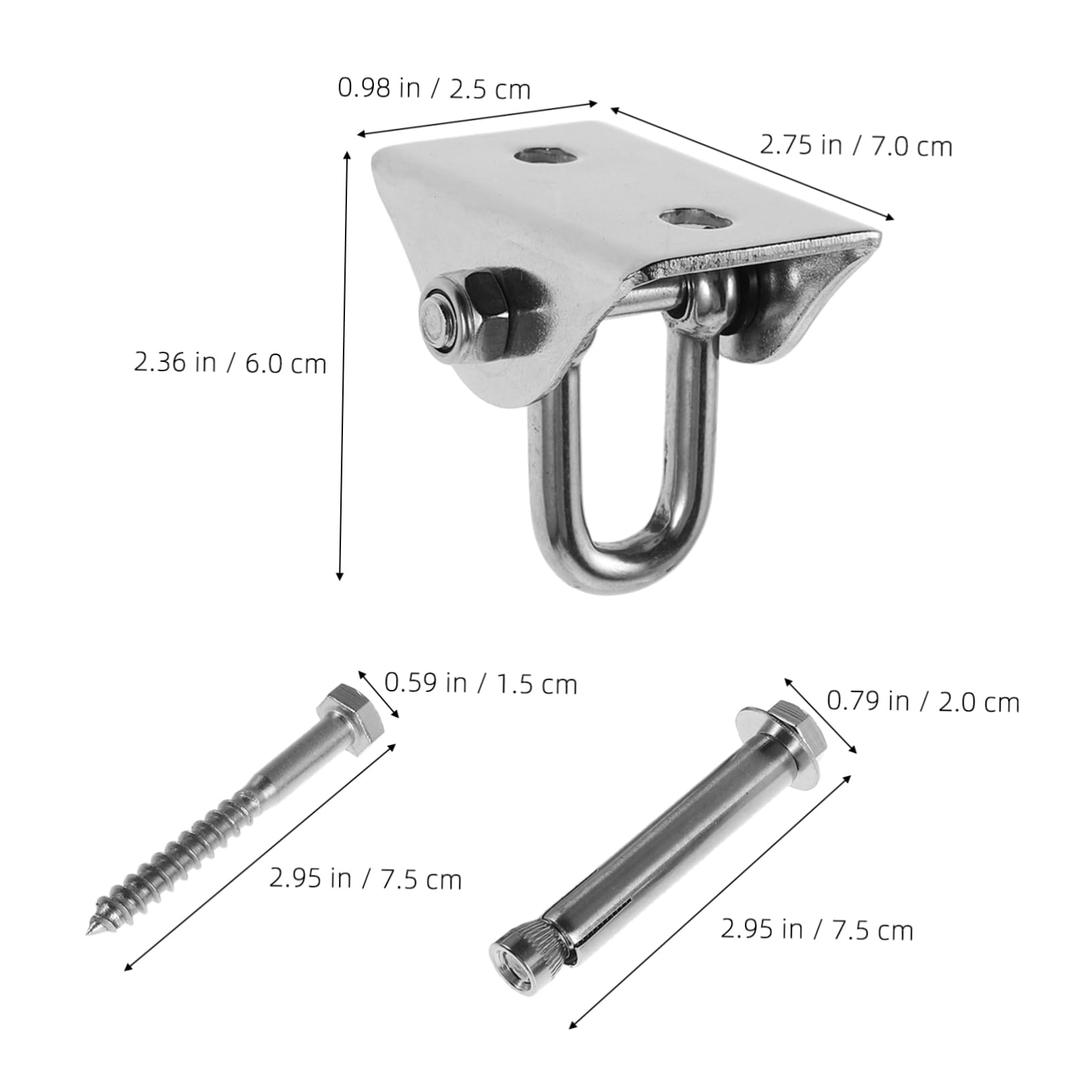 ifundom Set Heavy Duty Stainless Steel Swing Hangers Set with Rotating Hook for Easy Installation Versatile Use with Hammocks Punching Bags Chairs Ceiling Mount Support