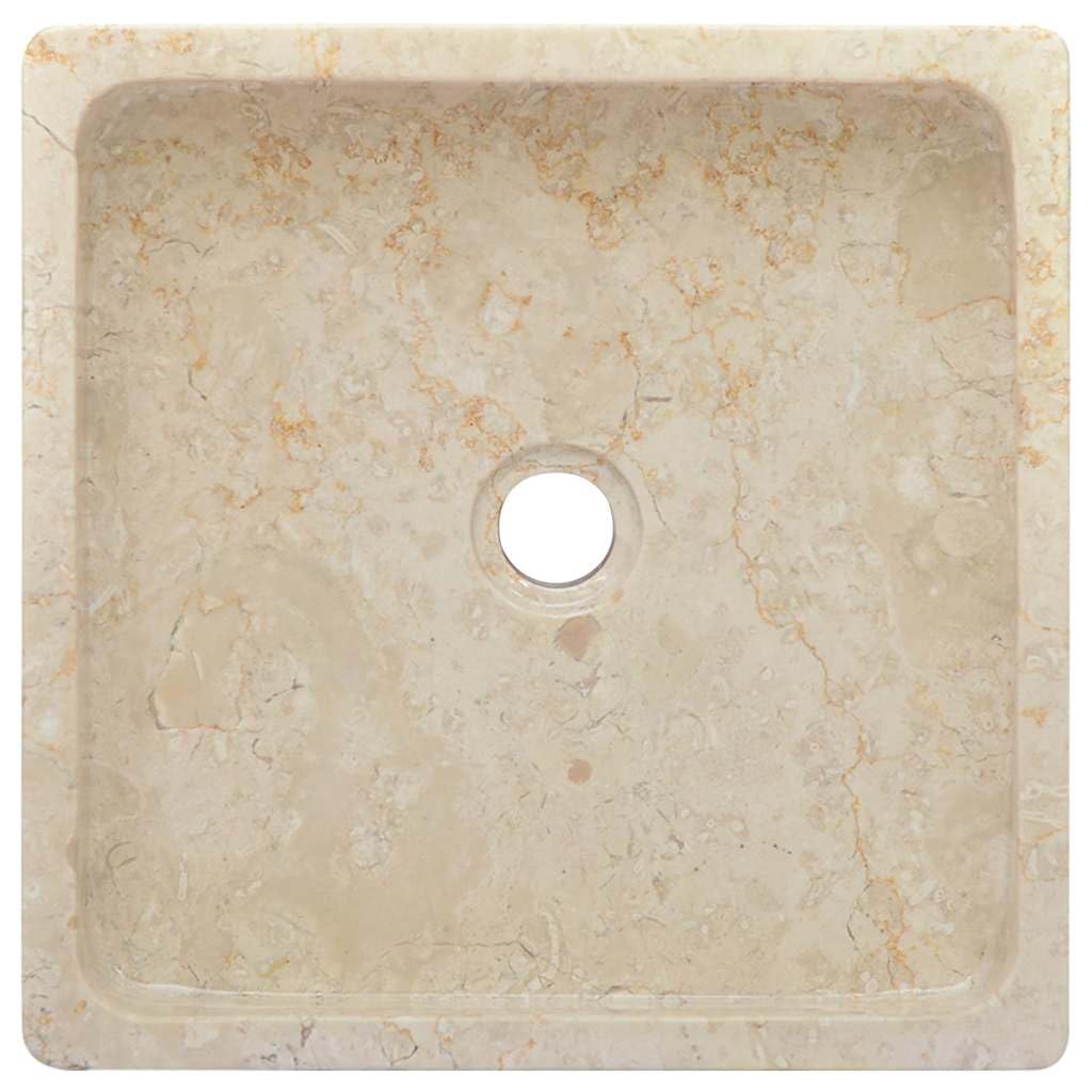 vidaXL Lavandino Crema 40x40x10 cm in Marmo