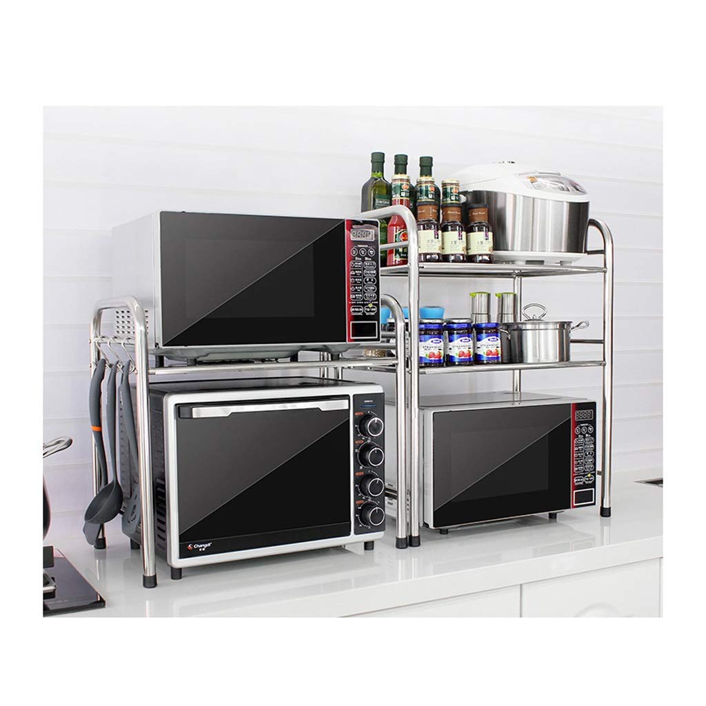 Organizador de almacenamiento de verduras de cocin Cocina de acero inoxidable Bastidores, estantes microondas, horno Bastidores, adecuados for el almacenamiento múltiple en el restaurante Family, Laun