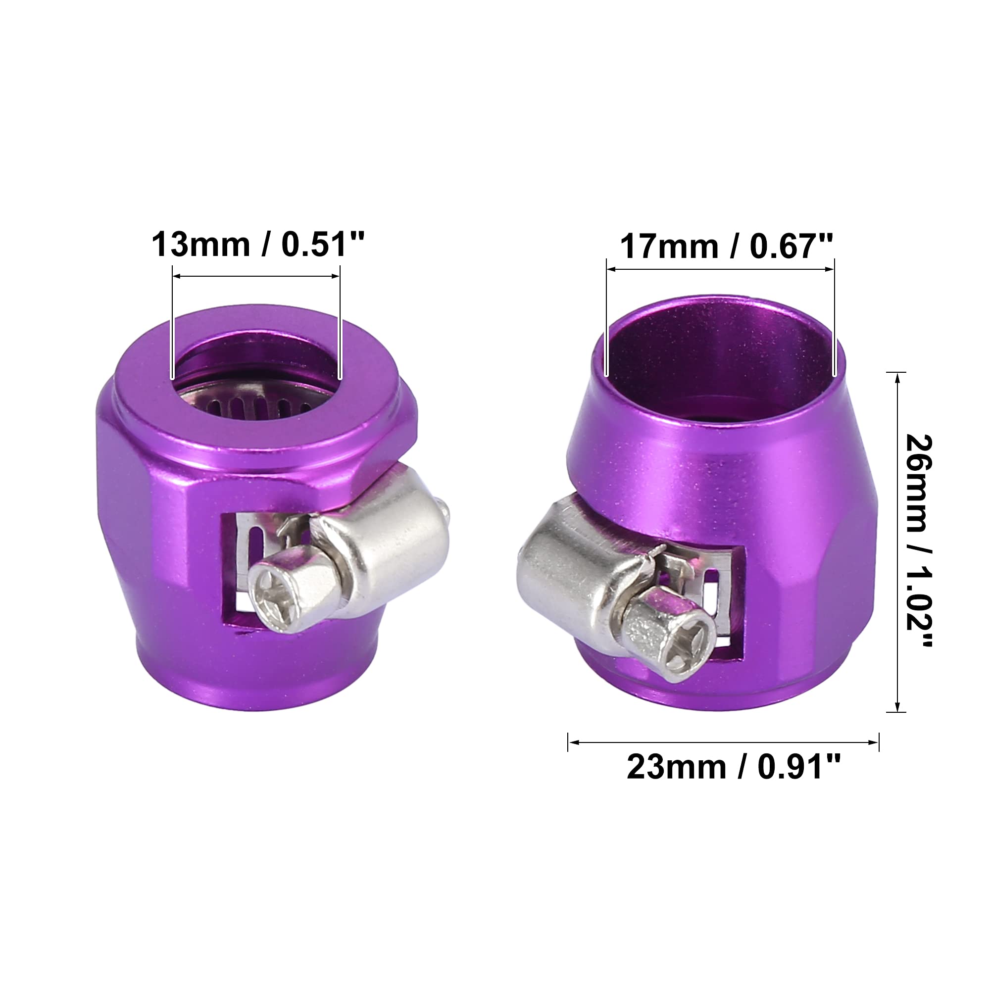 4PCS AN8 Gold Hose Finisher Clamps - Flexible Rubber Pipe Clamps For Automotive & Motorcycles