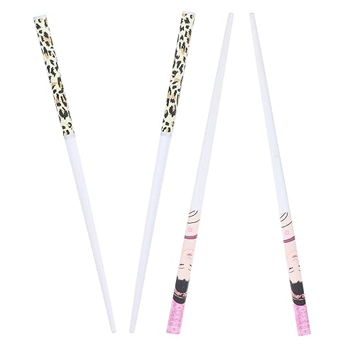 Miniatura 9 de Señora china impresión y animal print palos de pelo para las mujeres - naranja