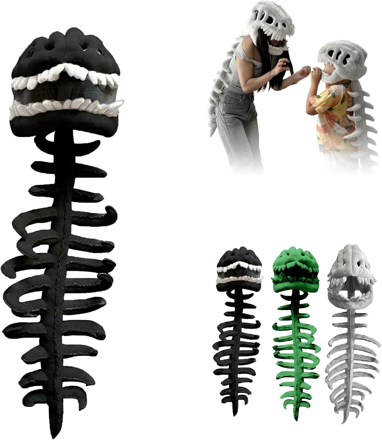 Dinosaur Costume, Wearable Dinosaur Skeleton Plush, Dinosaur Bone Costume for Adult Kids