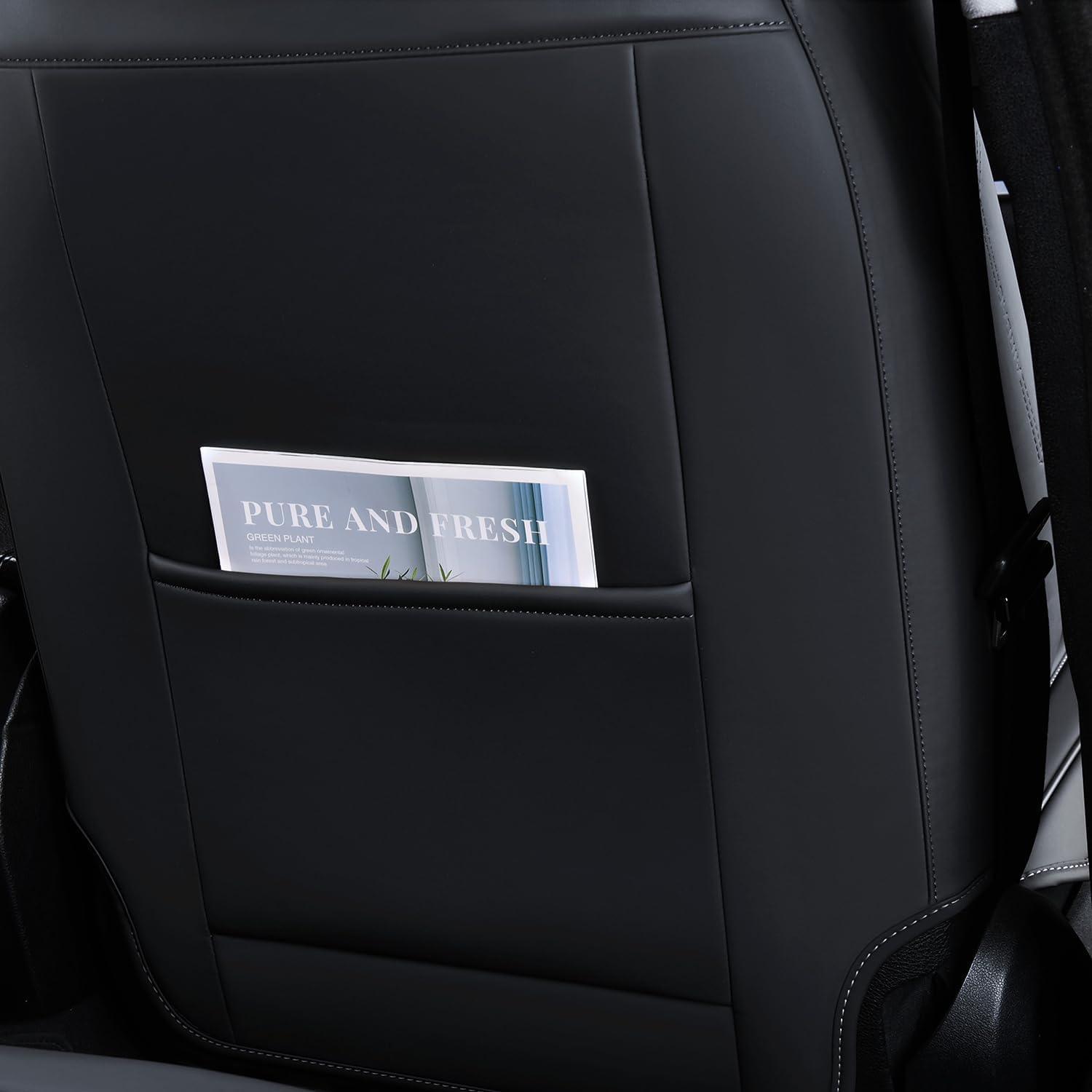 FLORICH Fundas de Asientos de Cuero, Fundas para Asientos Delanteros y Traseros, 5 Piezas Asientos para el Protector de Asientos del automóvil Universal para la mayoría de automóviles y Camiones