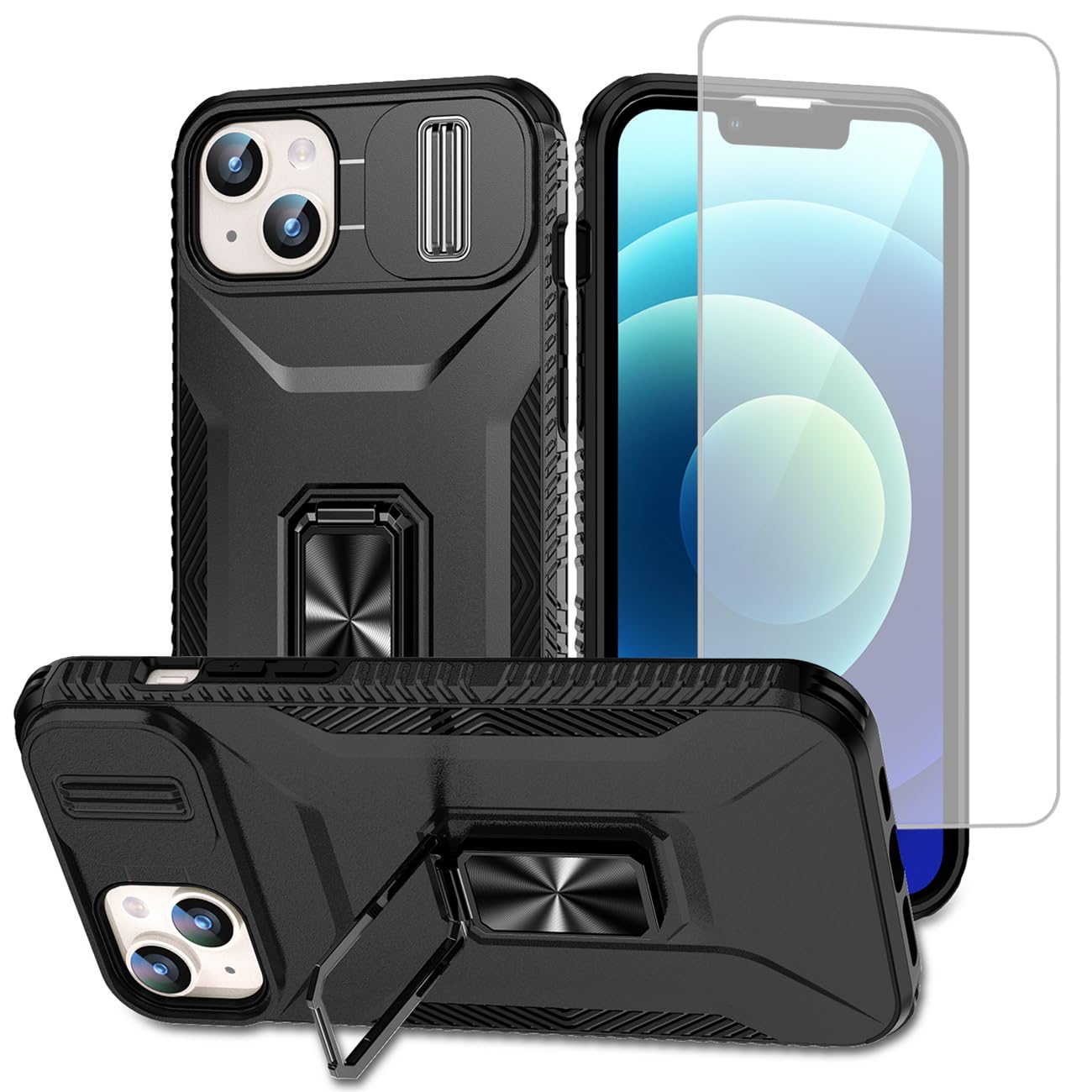 Coque iPhone 14 Plus pour éviter les rayures écran et objectifs - Étui noir antichoc - 8