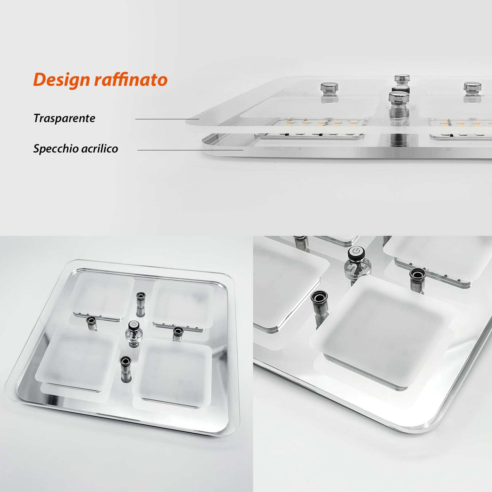 Dream Lighting Plafoniera LED 12v per Camper Caravan Barca 560LM 8W Illuminazione Interni Moderna Dimmerabile 3000K Bianco Caldo