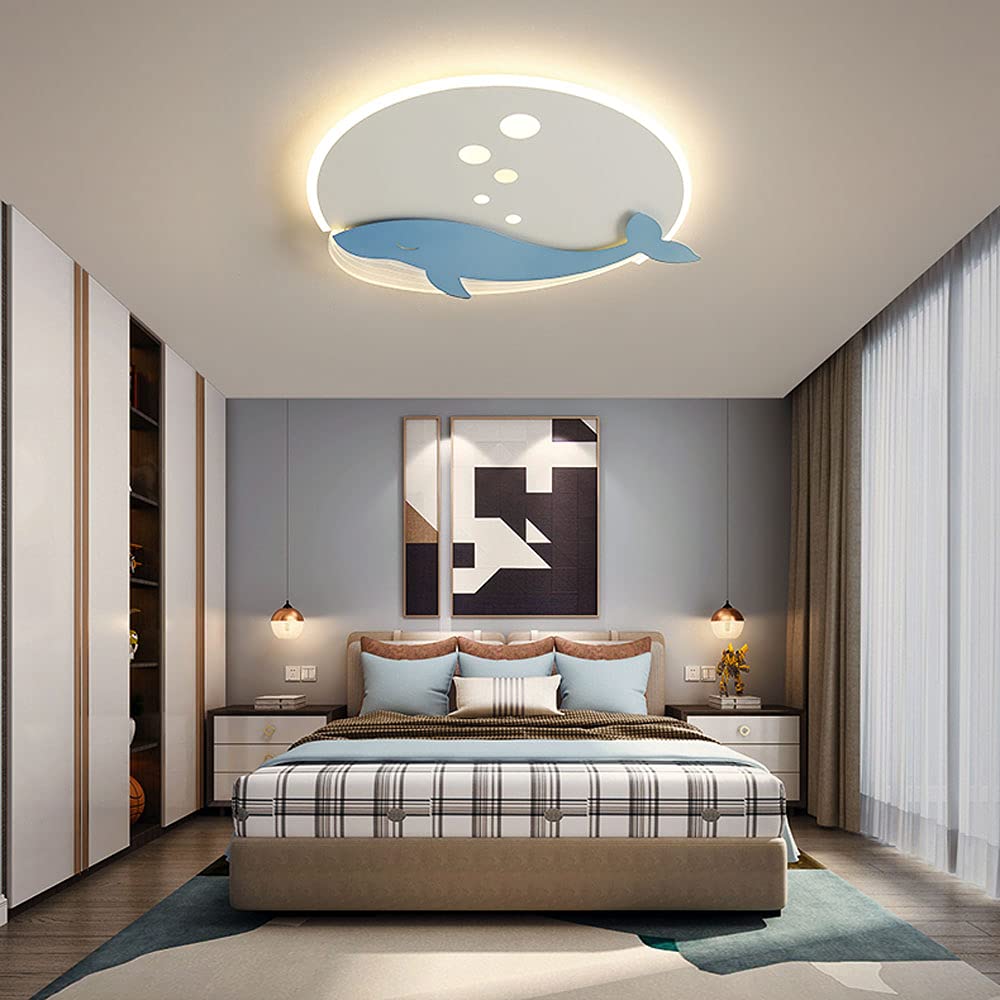 ROM Lampe Bois 3D Led Motif Baleine, Design Creux, Éclairage Blanc