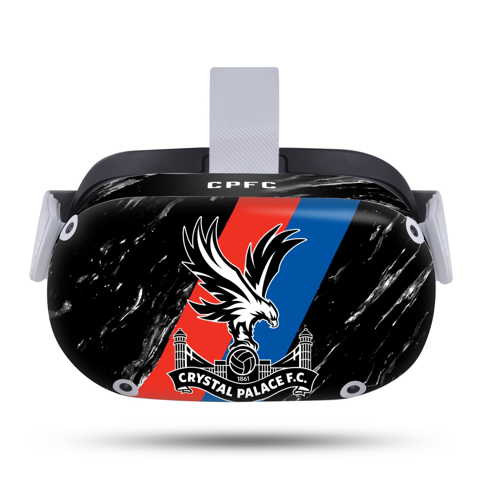 Head Case Designs Officially Licensed Crystal Palace FC Black Marble Logo Art Vinyl Sticker Skin Decal Cover Compatible with Meta Quest 2