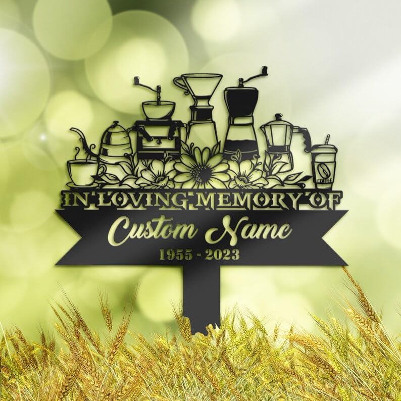 Personalized Memorial Stake for Outdoors Motocross Biker Grave Marker 8x8 inch Custom Metal Signs Motocross Biker Sympathy Gifts for Loss of Loved One (Style 11)