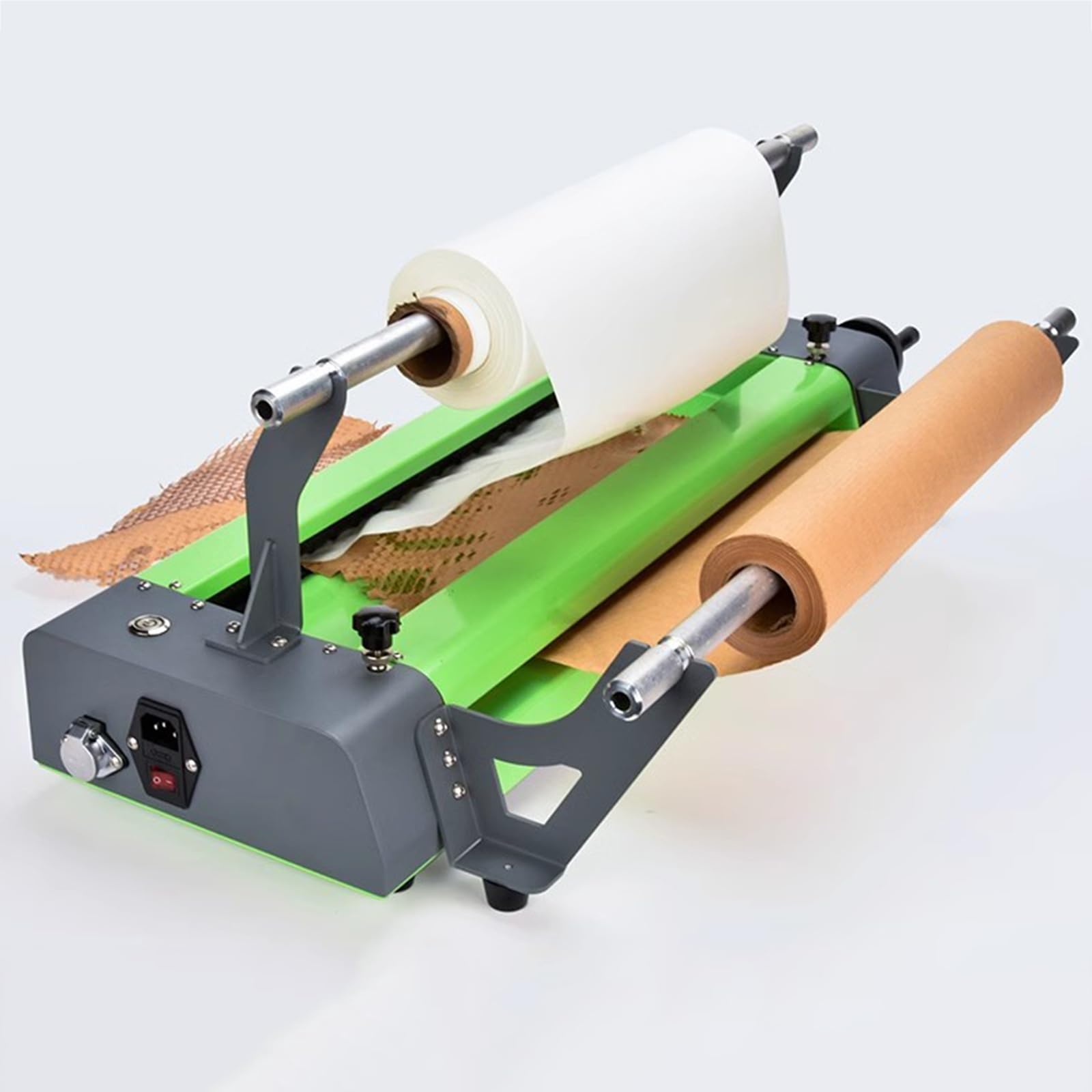Dispensador eléctrico de papel de embalaje de panal, velocidad de hasta 8 m/min, ancho máximo de 51 cm, expulsión automática de papel para negocios