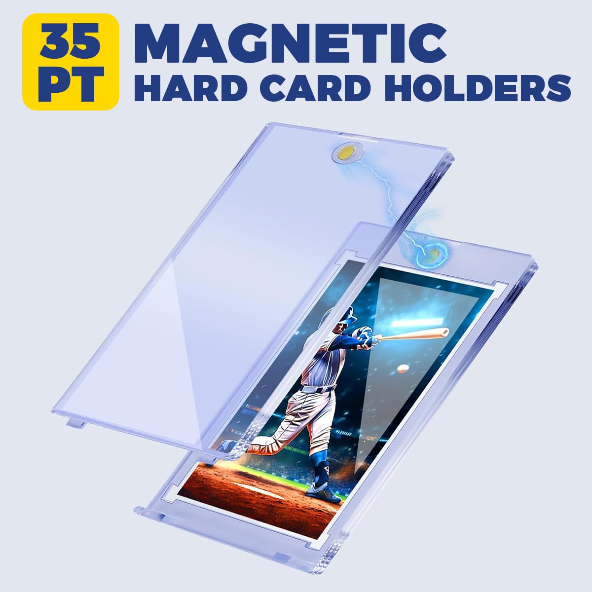 PATPAT® 5Pcs Acrylic Card Sleeves, Magnetic Acrylic Game Card Holder 1
