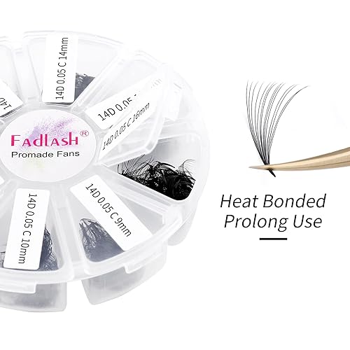 Miniatura 3 de Extensiones de pestañas listas para colocar, 1000 unidades, Promades, extensiones de pestañas con volumen, base puntiaguda, abanicos, extensiones de