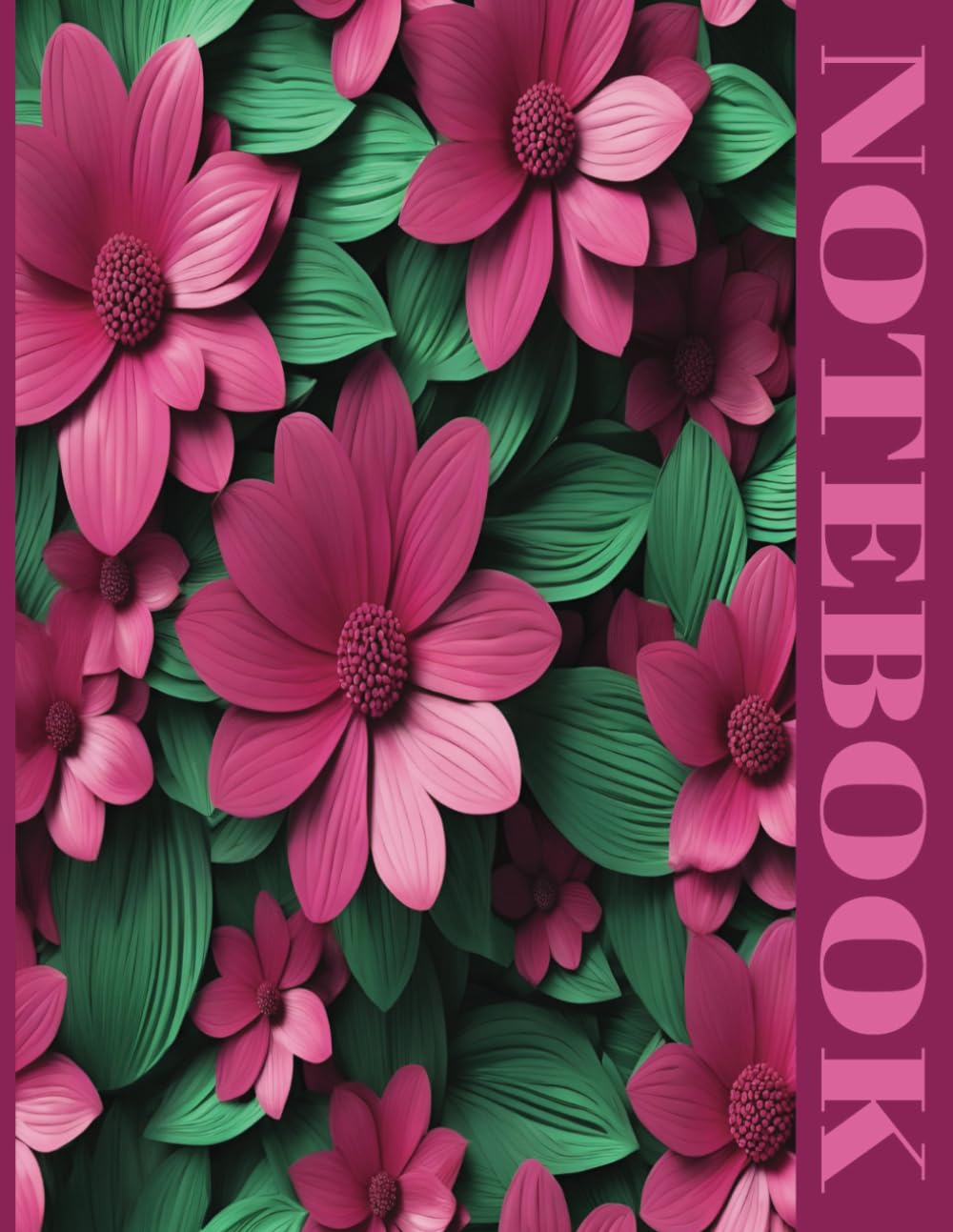 LOW VISION Notebook Spring Flowers (Large-8.5 x 11 inches): Low Vision Notebook |Wide Spacing| Bold Lines| Visually Impaired| Journal |Write |Work |School |Create| Log| Track