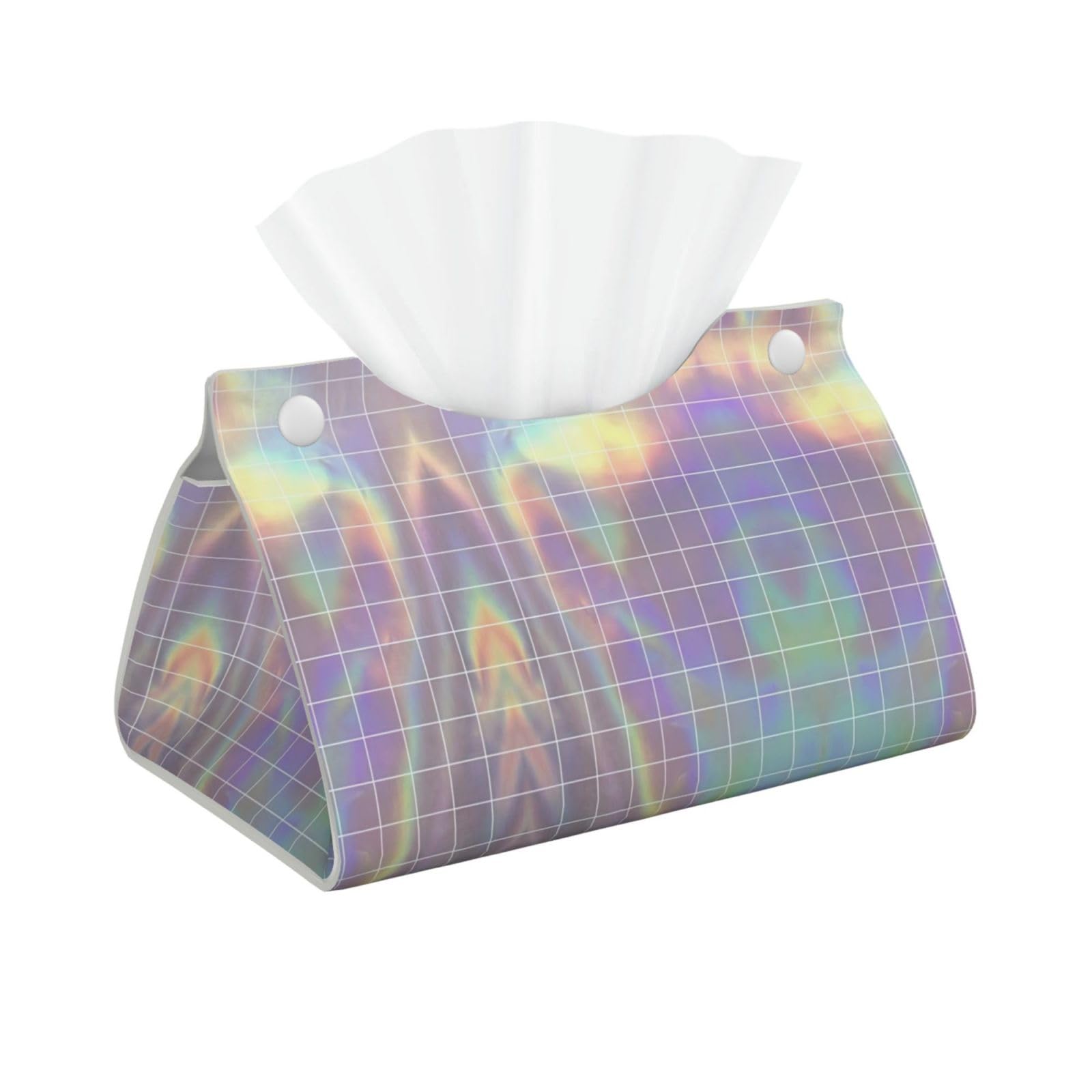 Reflective Square Long Tissue Box Cover â€ Living Room, Office, Car â€ Crafted from Leather- â€ Foldable Home Decoration