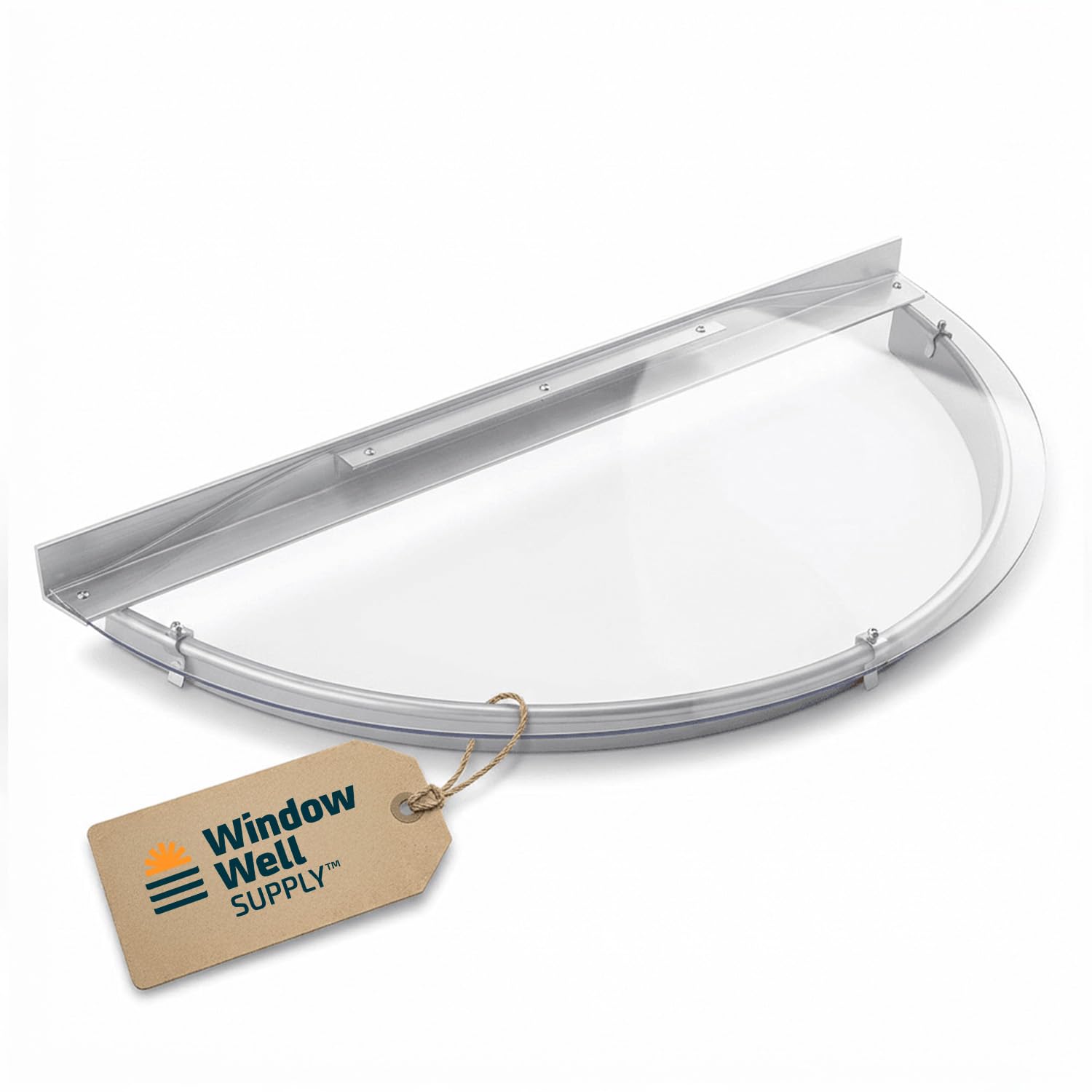 Clear Polycarbonate Window Well Cover Sloped Semi-Circle 42" W x 19" L - Heavy Duty Basement Window Well Covers Outside Protection from Debris,