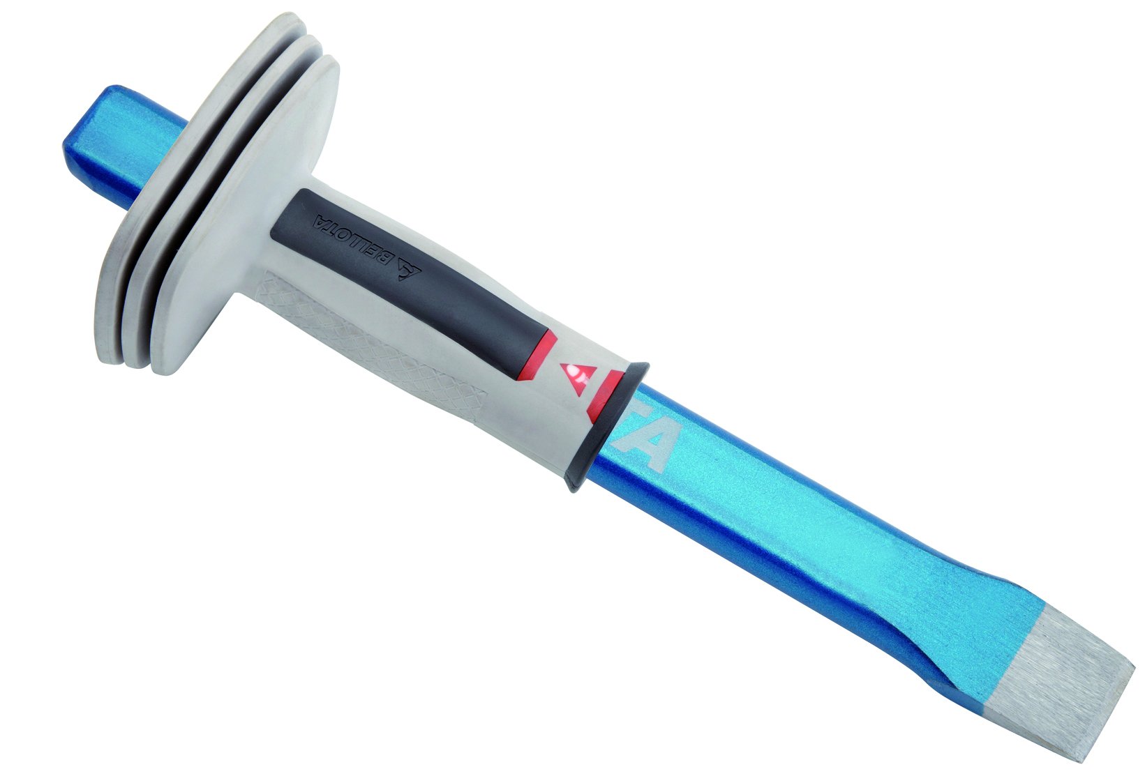 Cortafrío plano Bellota 350 mm de acero cromo vanadio con protector de mano para albañilería