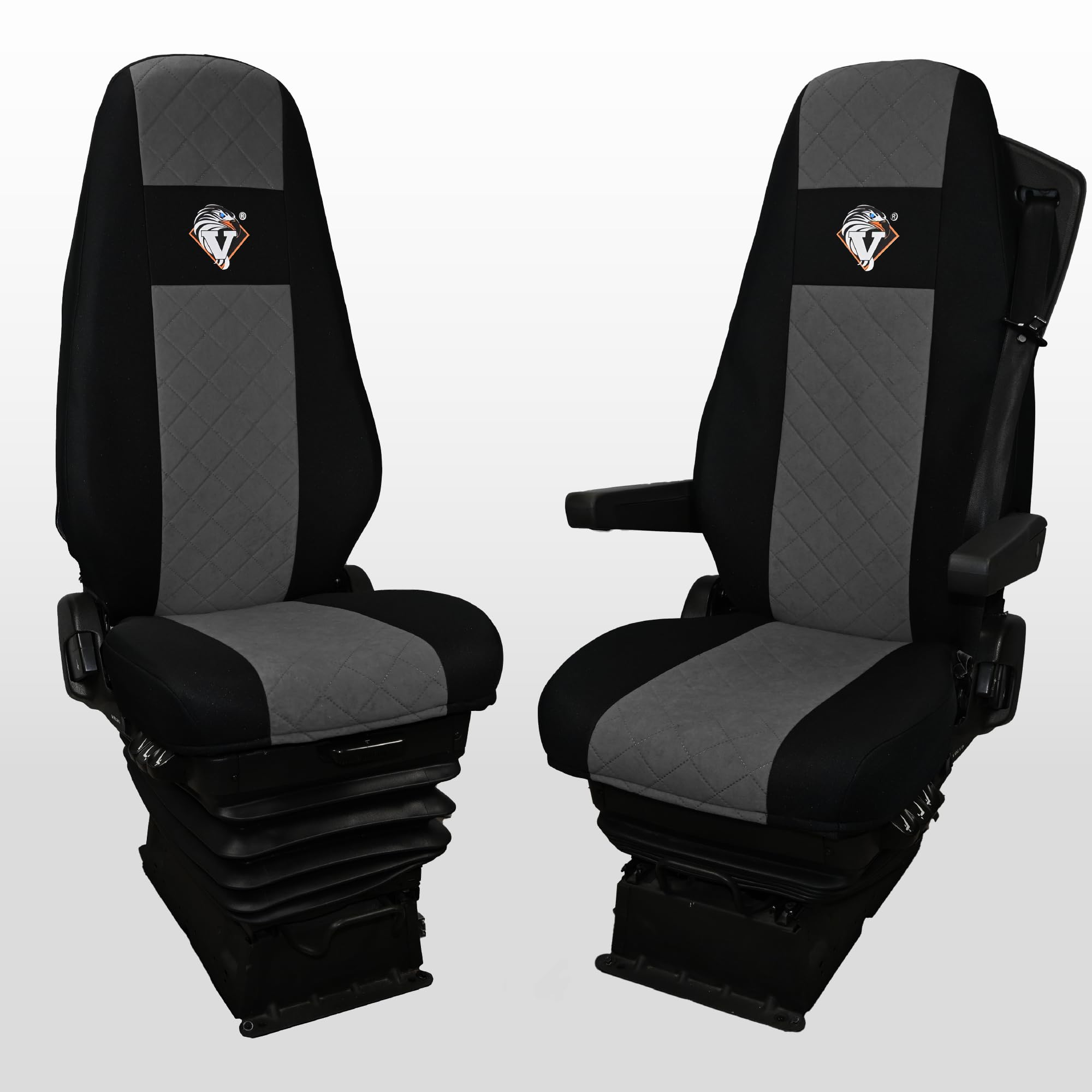 SABA Coprisedile Auto per Volvo FH4 ​​​​, 1 cinghia, Grigio | Accessorio camion per protezione sedile - coprisedile resistente per sedili anteriori - protezione dallo sporco