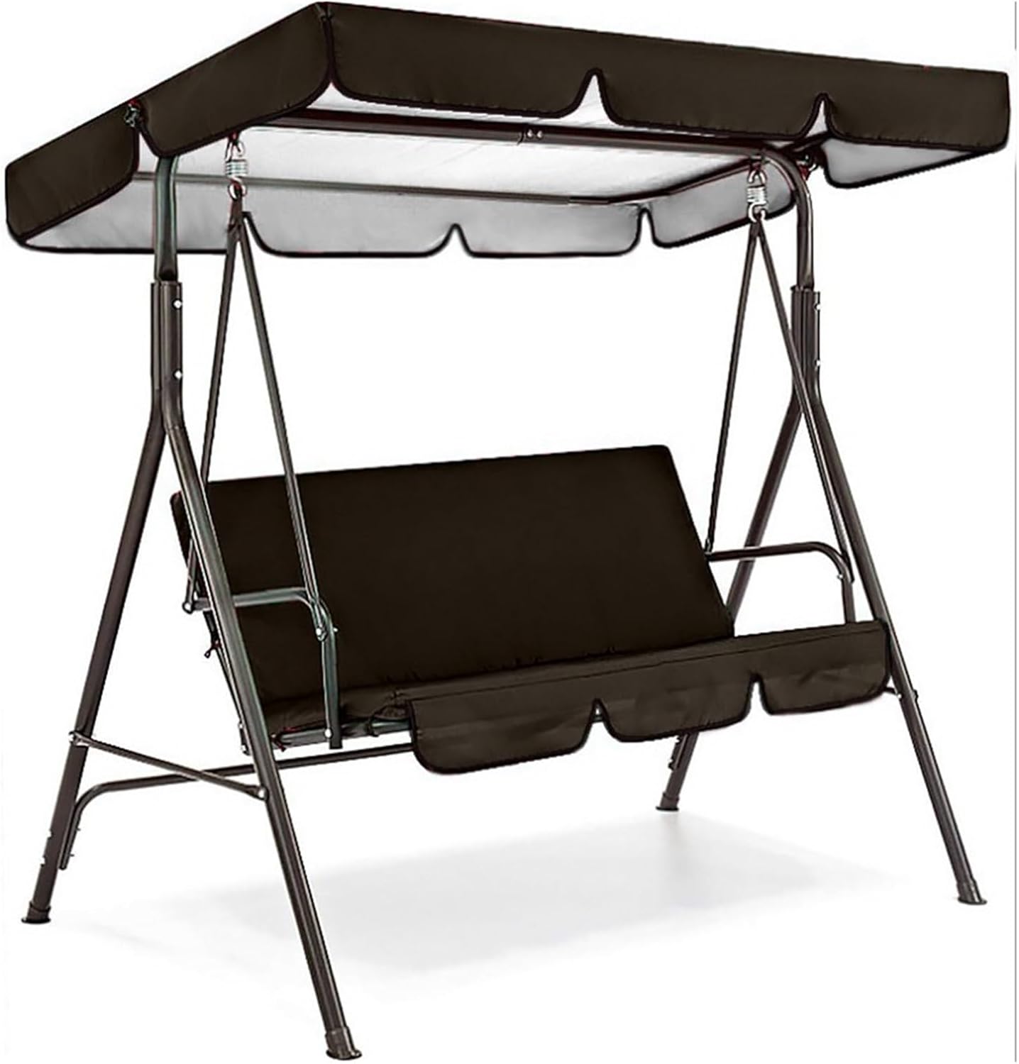 Replacement Canopy Swing Chairs, Garden Swing Seat Canopy Cover Outdoor Patio Hammock Chair Canopy Roof Replacement(Black,249 * 185 * 18cm)