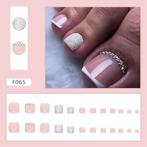 Miniatura 2 de Uñas postizas a presión con diseños de diamantes de imitación, uñas postizas reutilizables de cobertura completa con pestaña adhesiva, uñas postizas