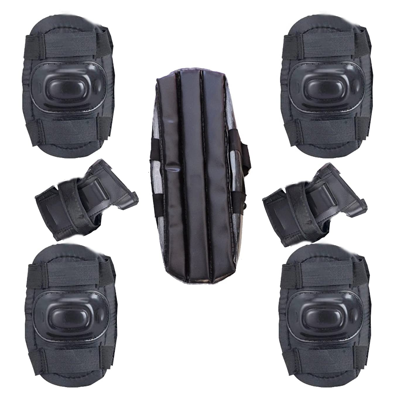 SUPRO Kids Plastic Knee Elbow Pads Guards Protective Gear Set for Roller Skates Cycling Skateboard Inline Skating Scooter Riding Sports (Black) (B097D3JCBW) Amazon Price History, Amazon Price Tracker