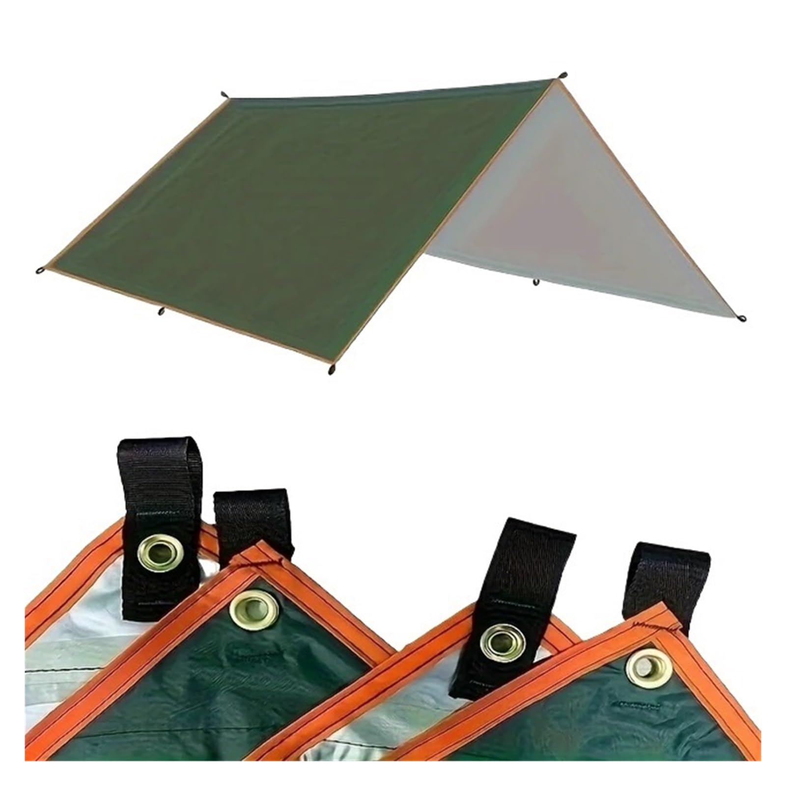 Tent tarp 5x3meters 4x3meters 3x3meters Waterproof Tarp Tent Shade Ultralight Garden Canopy Sunshade Outdoor Camping Tourist Beach Sun Shelter(Green-3X4)
