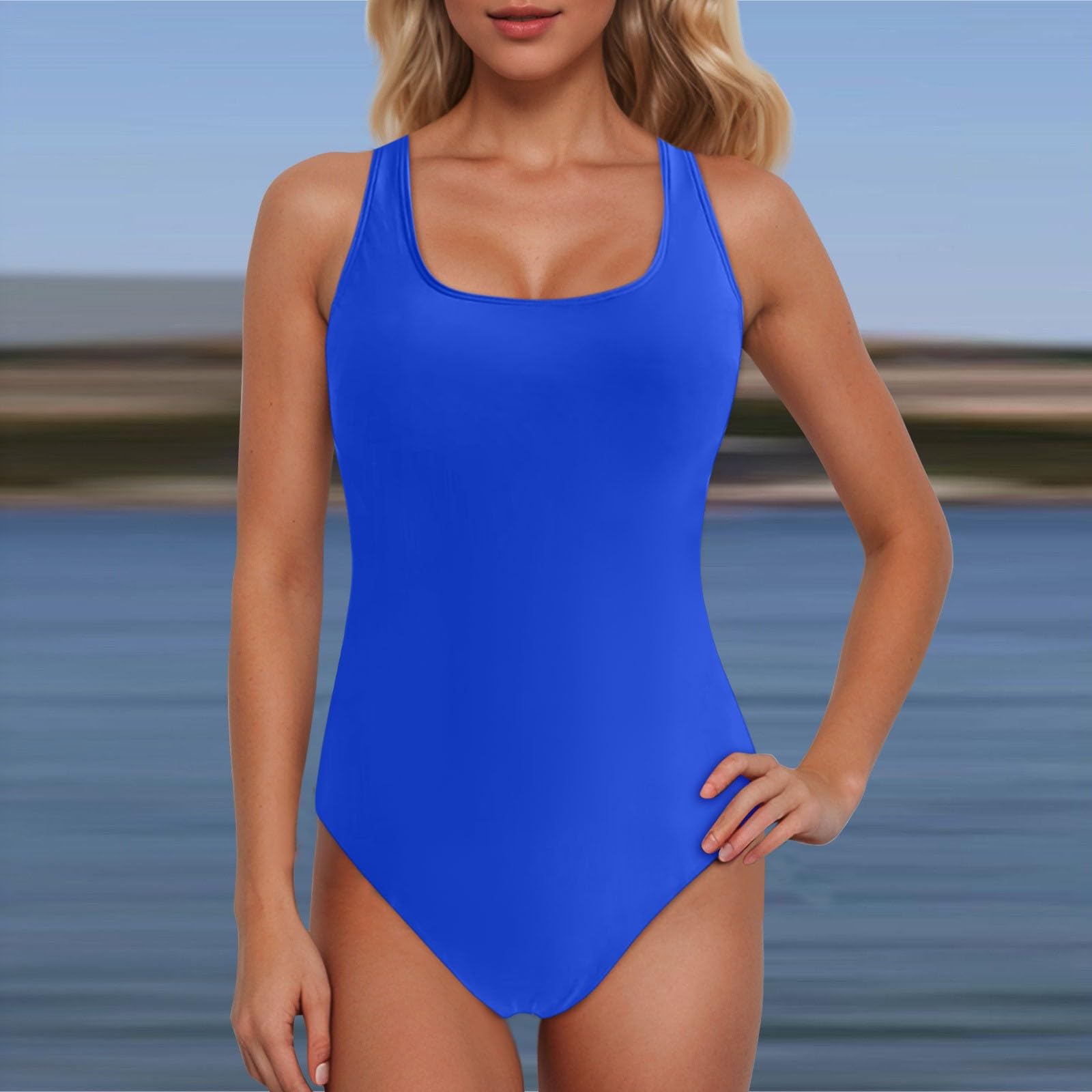Monokini Sportivo a Blocchi di Colore con Schiena Scoperta, Donna, Costume da Bagno Atletico e alla Moda