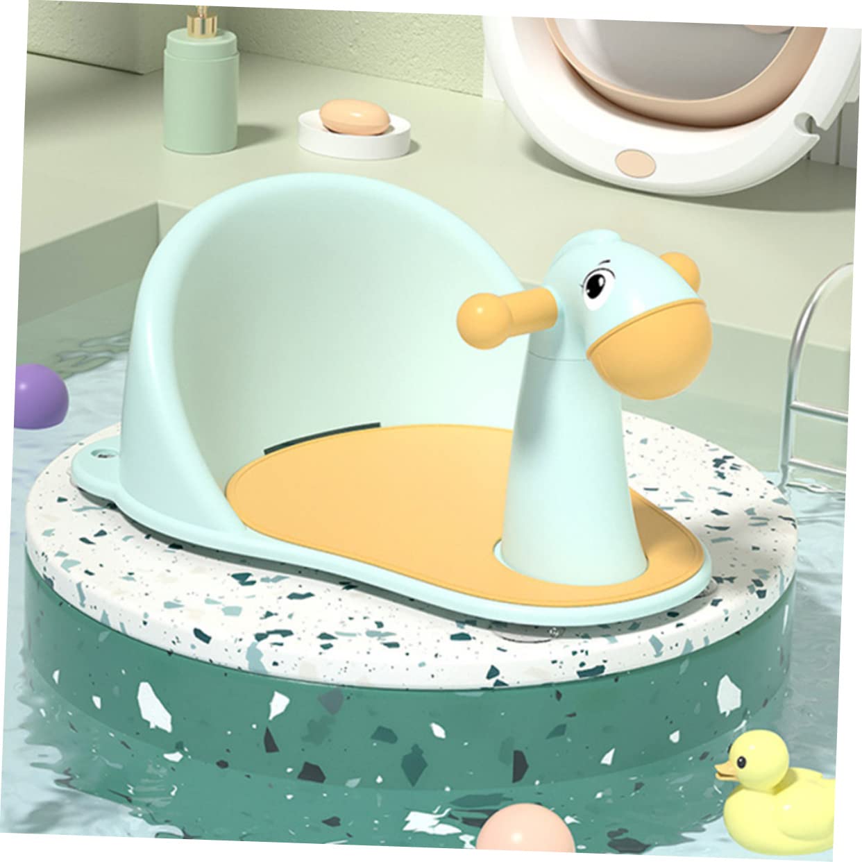 VALICLUD Babybadewannensitz mit Saugnäpfen für Sicheres Baden Leicht zu Verstauen und Stabil für Junge Mädchen und Kleinkinder Badewanne oder Dusche