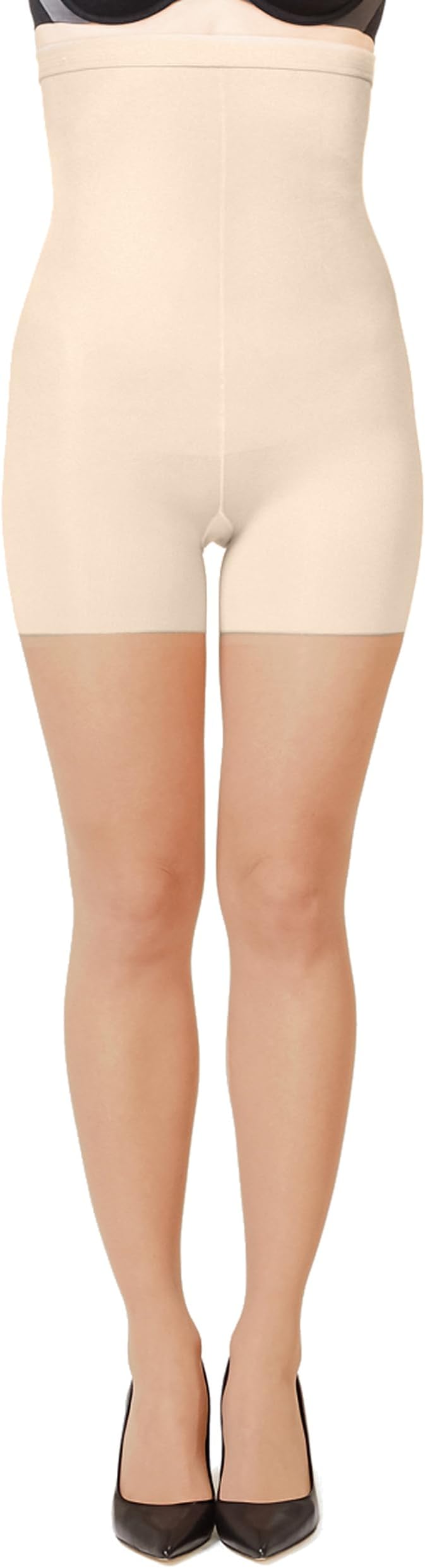 SPANXshape High-Waisted Mid-Thigh Sheers - Comfortable Tummy Control Shapewear - Sheer Pantyhose - No Visible Panty Lines