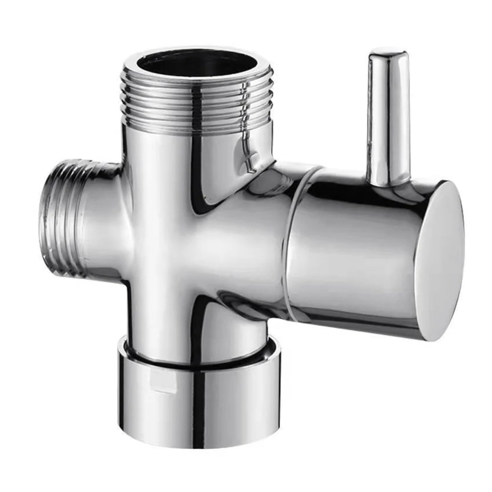 Válvula desviadora de cabezal de ducha de tres vías G1/2 pulgadas, convertidor de adaptador en T, distribución de agua ABS cromado para un control eficaz del flujo de agua