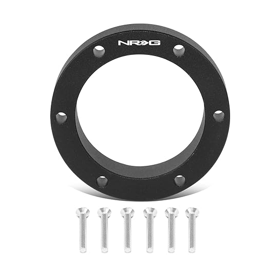 NRG Innovations SRK-65BK Aluminum Steering Wheel 5-Bolt Steering Adapter,6 X 70mm Bolt Pattern,Anodized Black