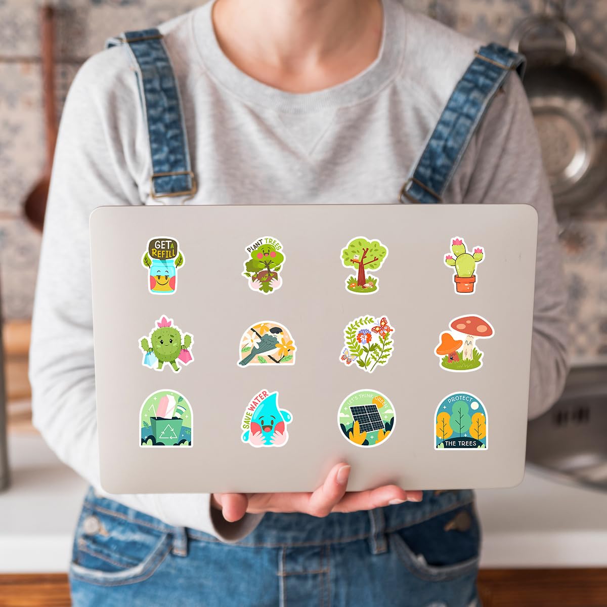 50 Pcs Take Care of Nature Stickers for Phone,Guitar,Laptop,Skateboard,Luggage,Bicycle,Cherish Nature Cute Style Stickers Waterproof Vinyl,Graffiti Decorate for Teens Girls Boys Child Motivate Gift - Image 2