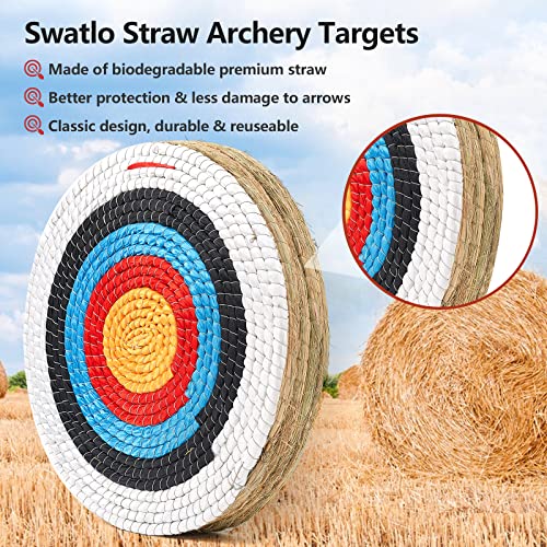 Swatlo Archery Targets For Backyard 20 Inch Traditional Hand-Made Round Straw Archery Target Bow & Arrow Target For Archery Practice (5 Layer Black) #TOP3