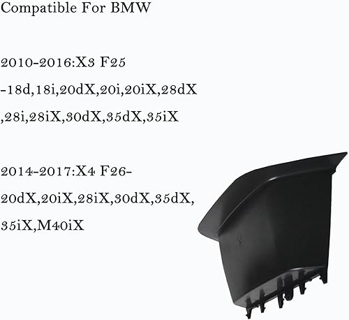 Miniatura 2 de Compartimento de almacenamiento negro para reposabrazos de puerta lateral del conductor, compatible con BMW X3 F25 2010-2016 X4 F26 2014-2017,