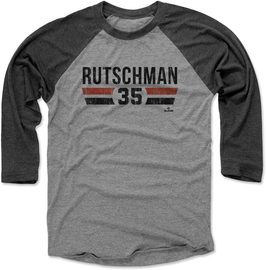 500 LEVEL Adley Rutschman 3/4 Sleeve Raglan T-Shirt - Adley Rutschman Baltimore Font