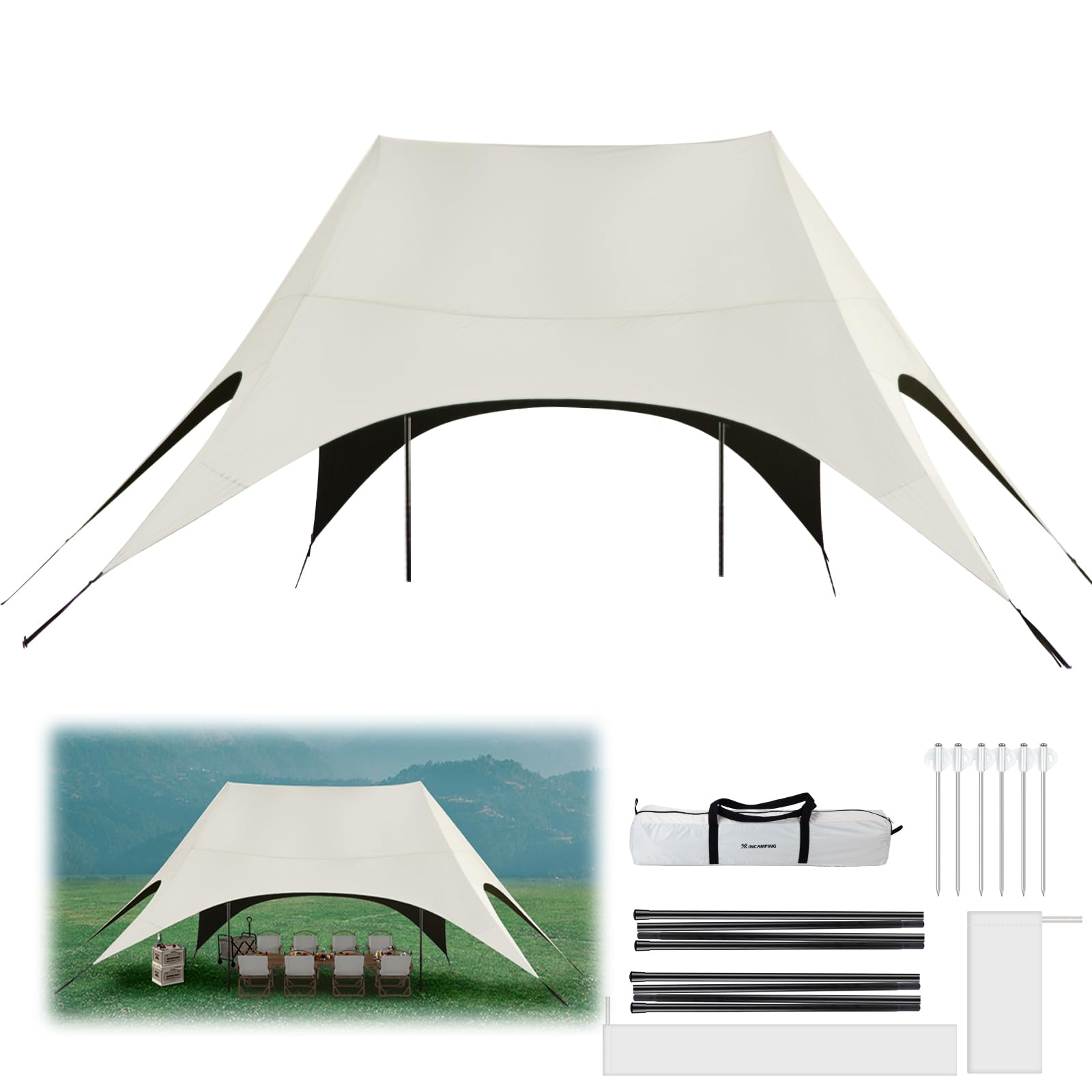 防水UVカット 軽量で携帯便利 超大型キャンプタープ Amazon | KALINCO 防水タープ キャンプ タープテント UVカット