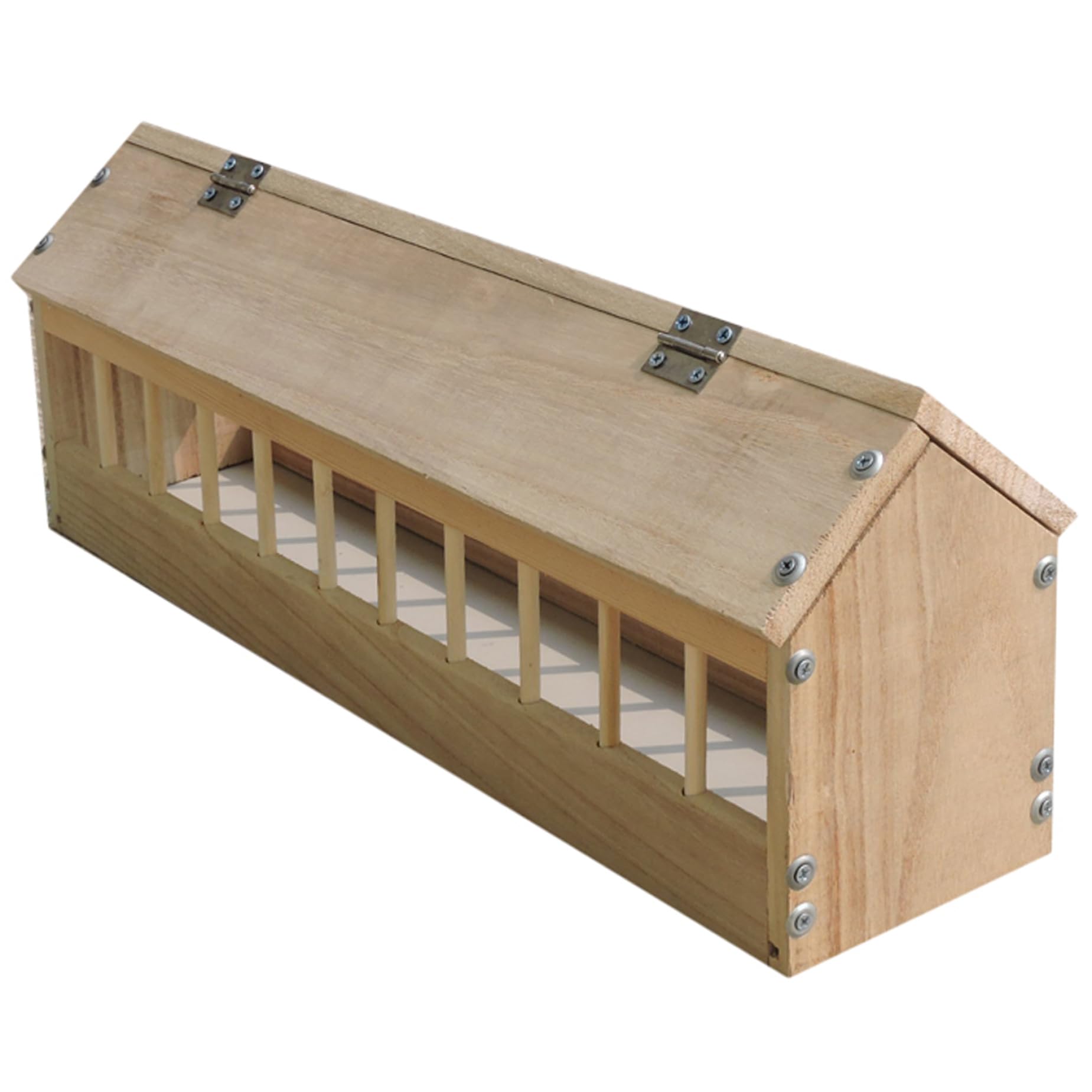 Pigeon Feeder Trough, Wooden Spill Proof No Mess Bird Feeder Bowl, Chicken Feeding Station for Ducklings Pigeons Poultry Birds (40 cm)