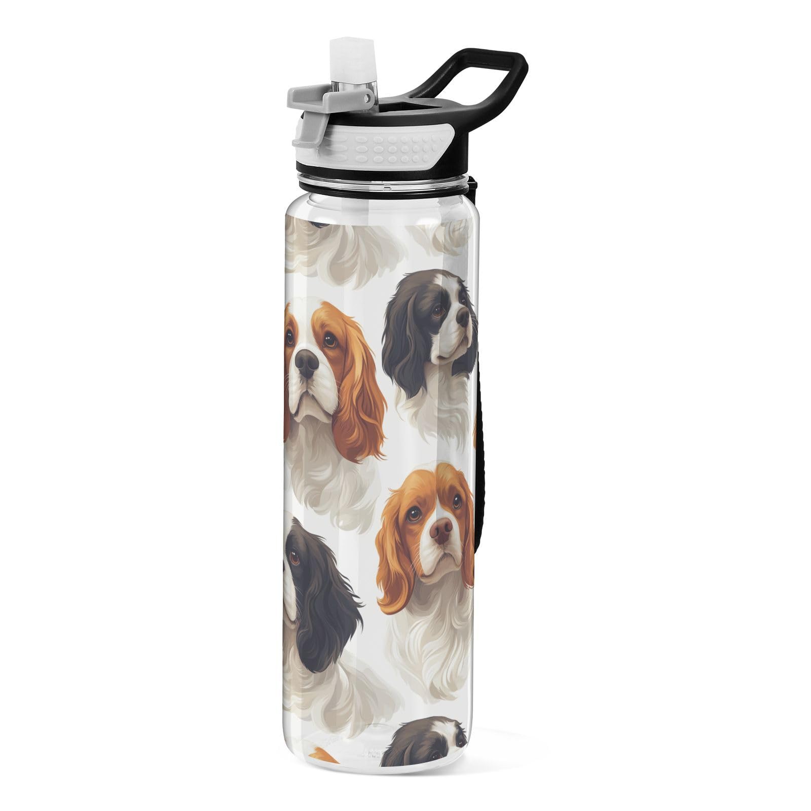 Bouteille eau réutilisable plastique Tritan sans BPA anti-fuite motif Cavalier 880g