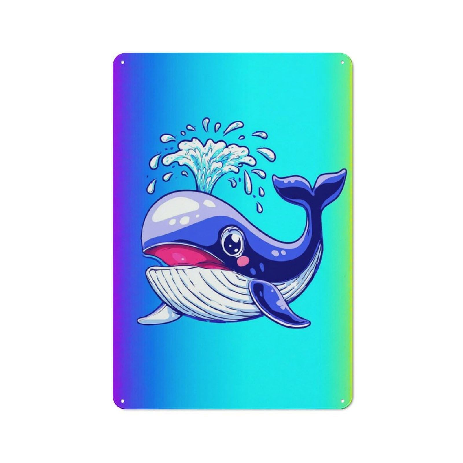 Junmoney Whale Of A Time Ocean Adventure! Retro Tin Sign 30X20cm For Lounge Or Reading Corner, For Home Wall Decor Collectors