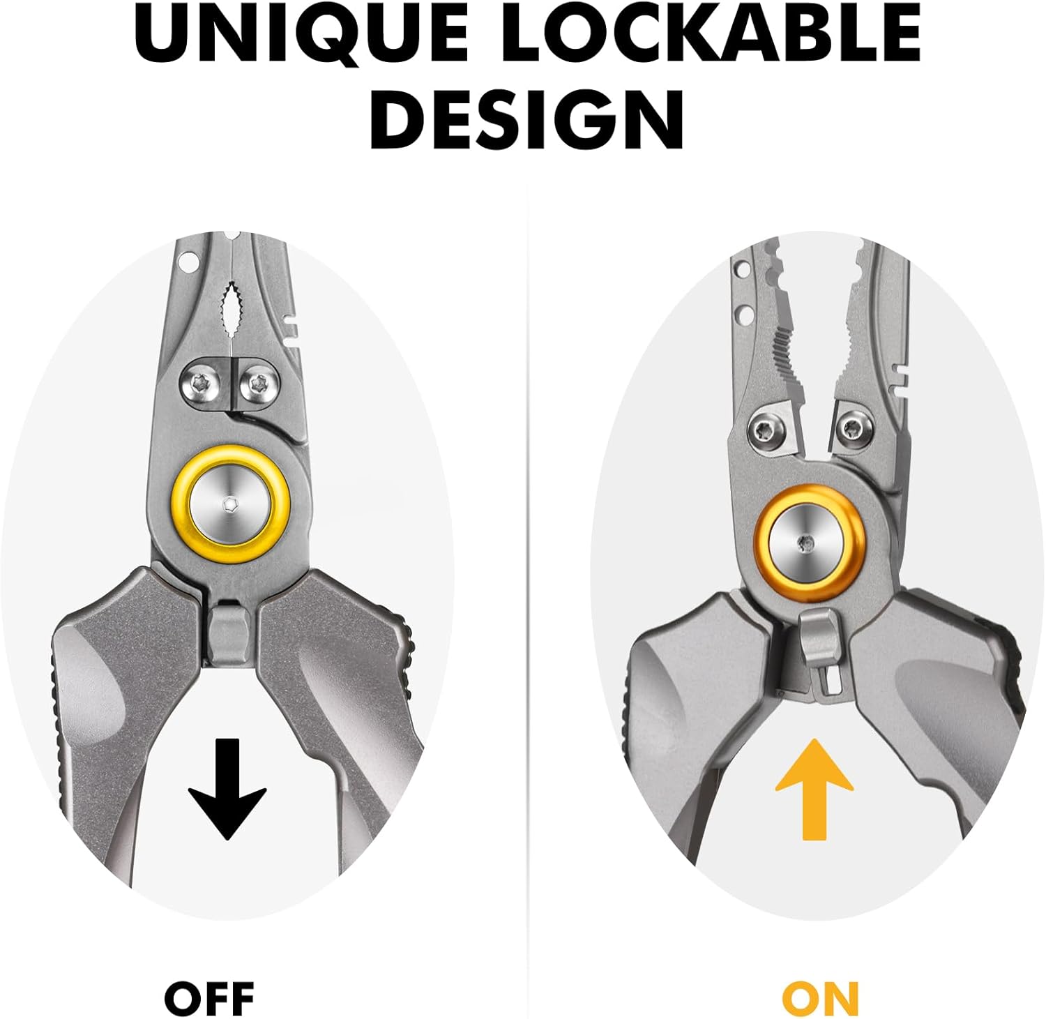 TRUSCEND Lockable Handy Fishing Pliers with Innovative Ergonomic Handle, Saltwater Corrosion Resistant Teflon Coated Fishing Tool, Multi-Function Fishing Gear with Mo-V Cutter, Amazing Fishing Gift