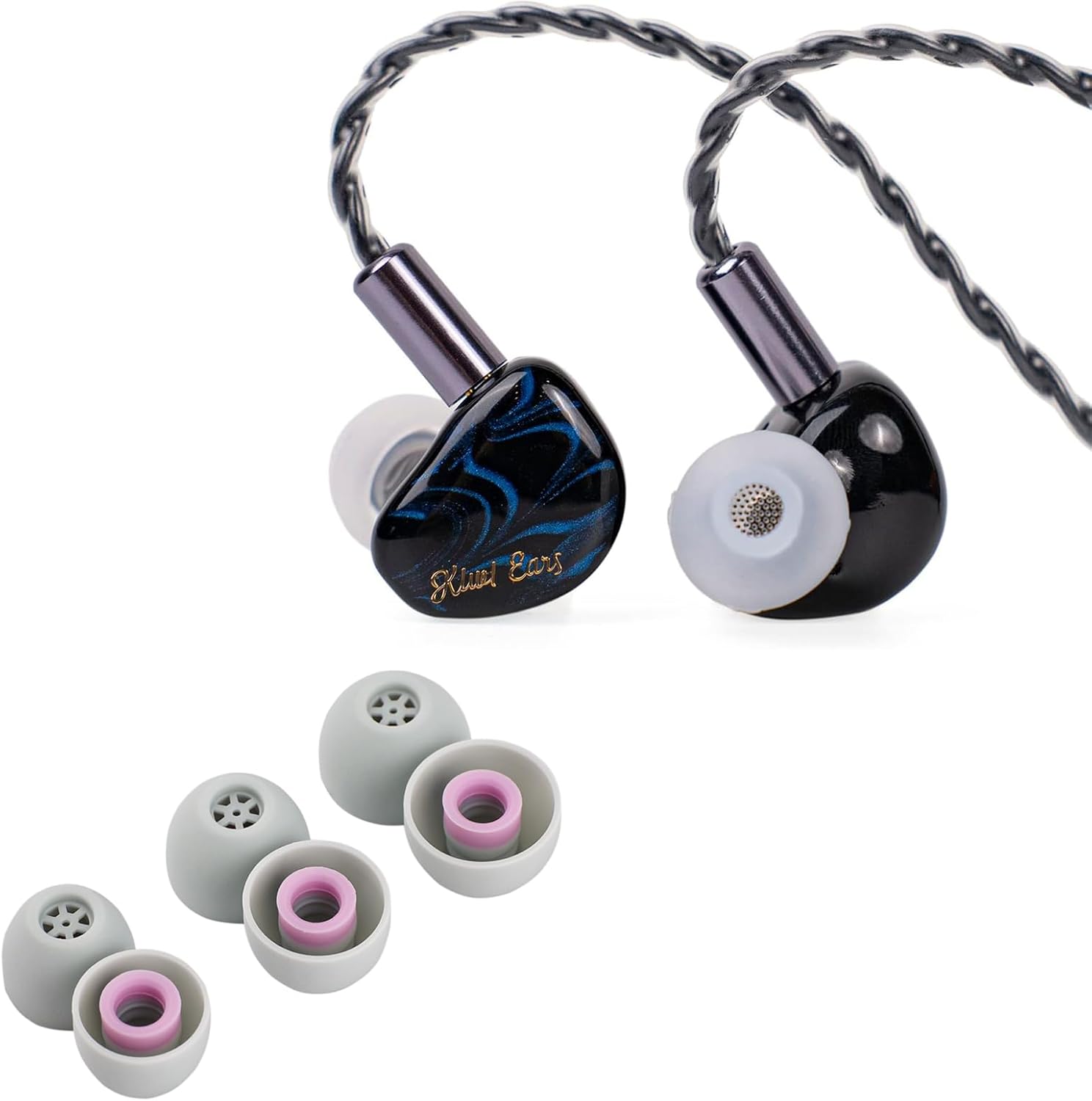 Linsoul Kiwi Ears Cadenza in Ear Minitor (Blue) + Kiwi Ears Flex Earbud Tips