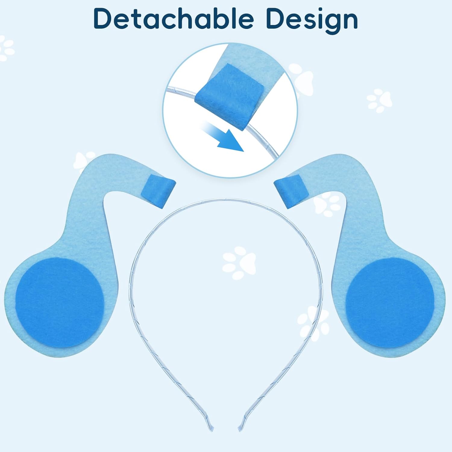 Blue Dog Ears Headband Costume Animal Cosplay for Halloween Dress Up - Image 4