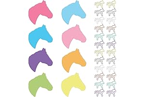 Gueevin Cute Horse Paper Clips and Sticky Notes Set