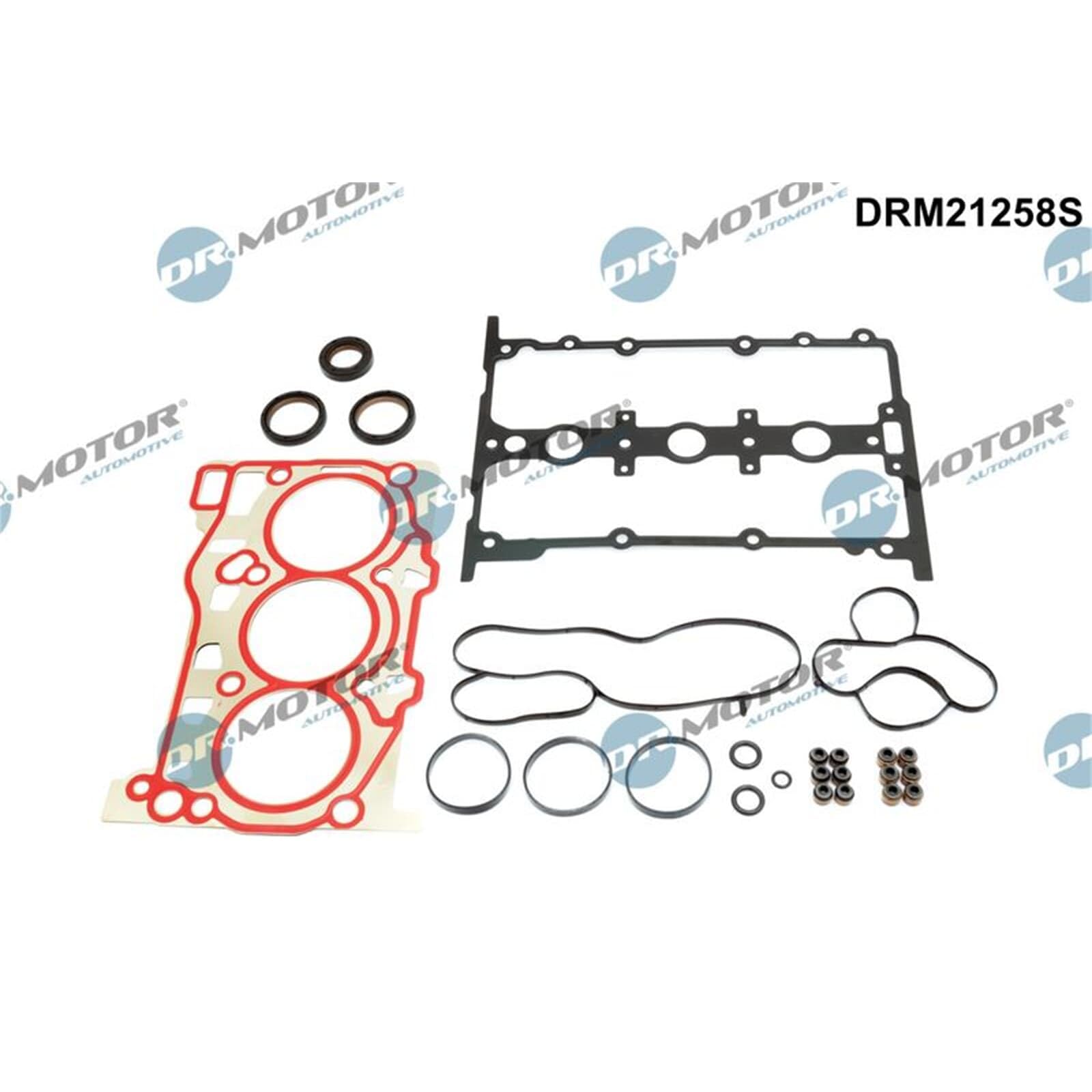 DR.MOTOR AUTOMOTIVE DRM21258S Kit guarnizioni Testata con paraolio-albero a camme con guarnizione cappa testa del cilindro con guarnizione testata con guarnizione tenuta stelo valvola