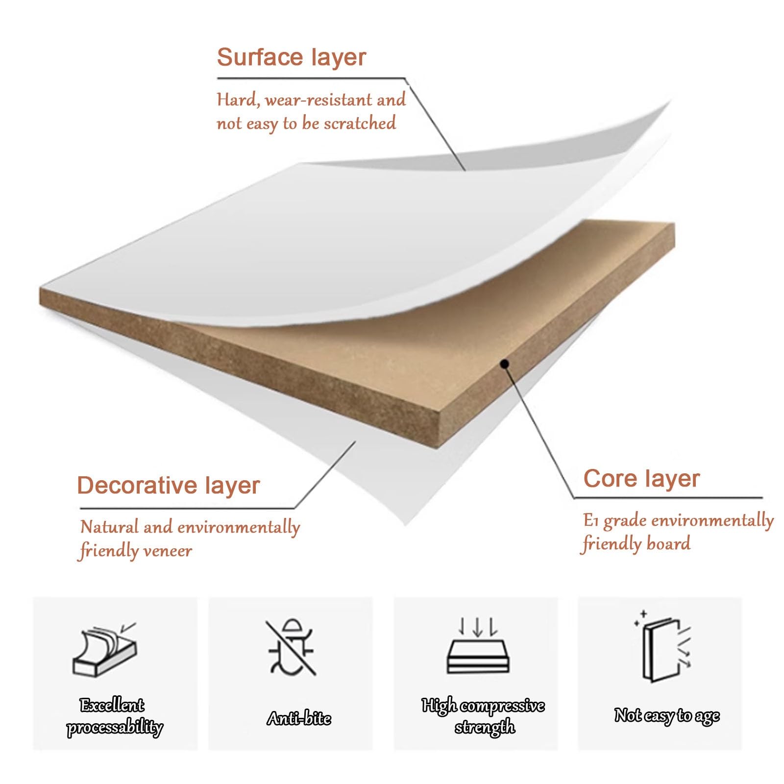 Tavolo da ufficio moderno in legno da 140 cm, per ingresso, salone di bellezza, negozio di abbigliamento, bancone di benvenuto Ele e soluzione di vendita per aziende