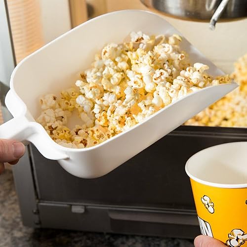 Miniatura 3 de Juego de 2 cucharas de plástico de polipropileno de 64 onzas para hielo, color blanco, apto para lavavajillas, para bodas, bar, cubeta de hielo,