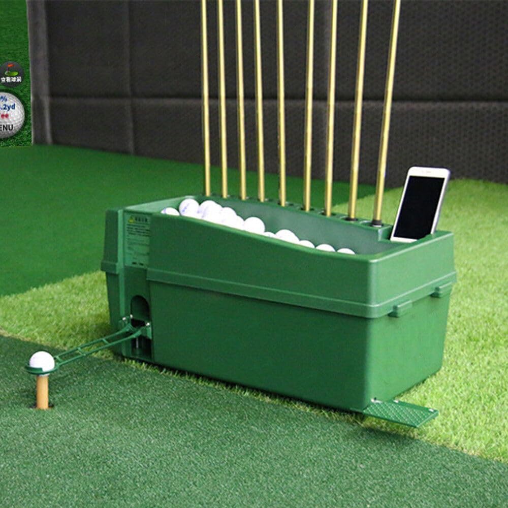 Golf Ball Dispenser Automatic Tee Up Machine Golf Club Organizer No Power/Green Automatic Golf Ball Dispenser
