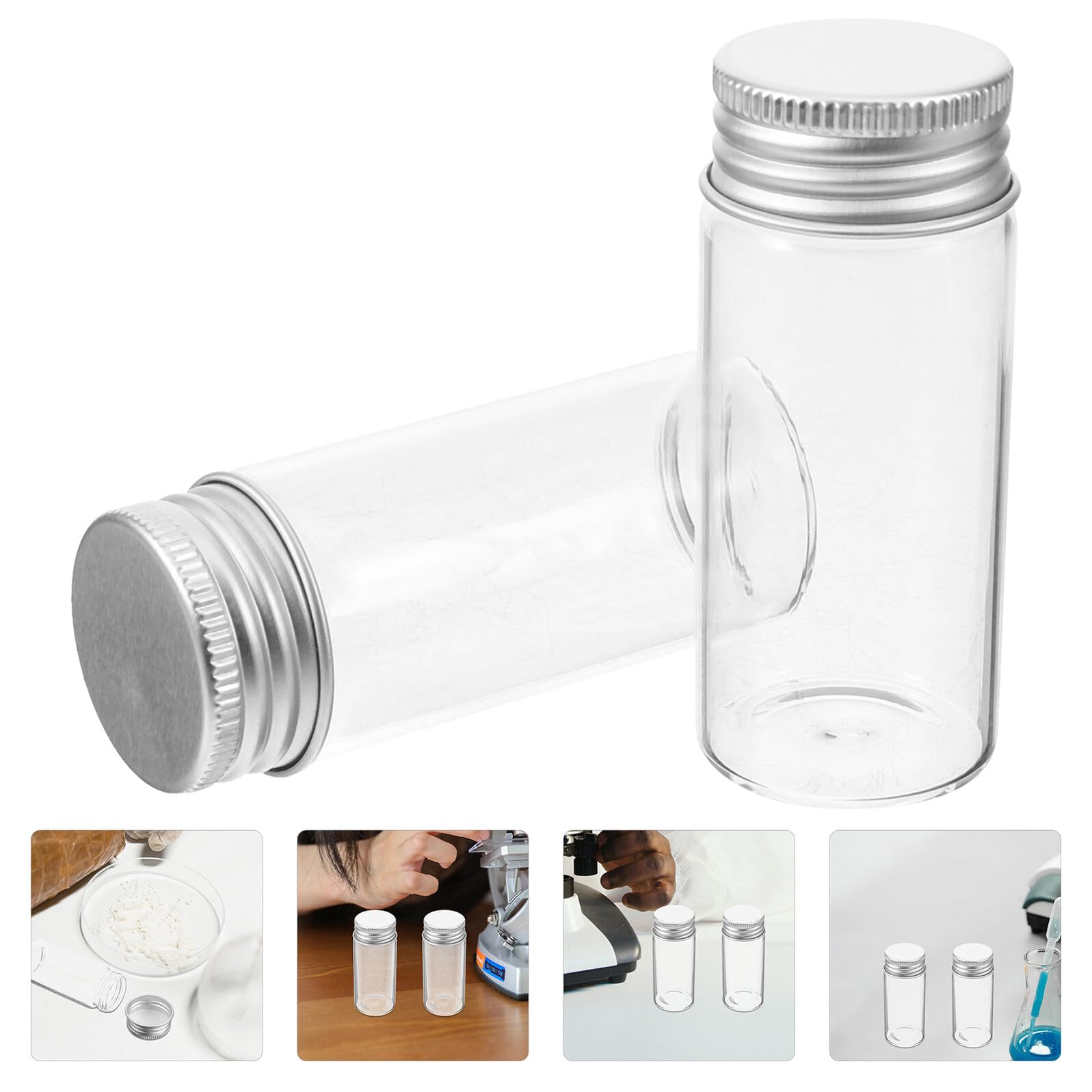 30stücke Glasfläschchen mit Deckel Volumen Auslaufsicher und Transparent für Proben und Reagenzien Wiederverwendbare Kleine Glasröhrchen für Labor und Unterwegs