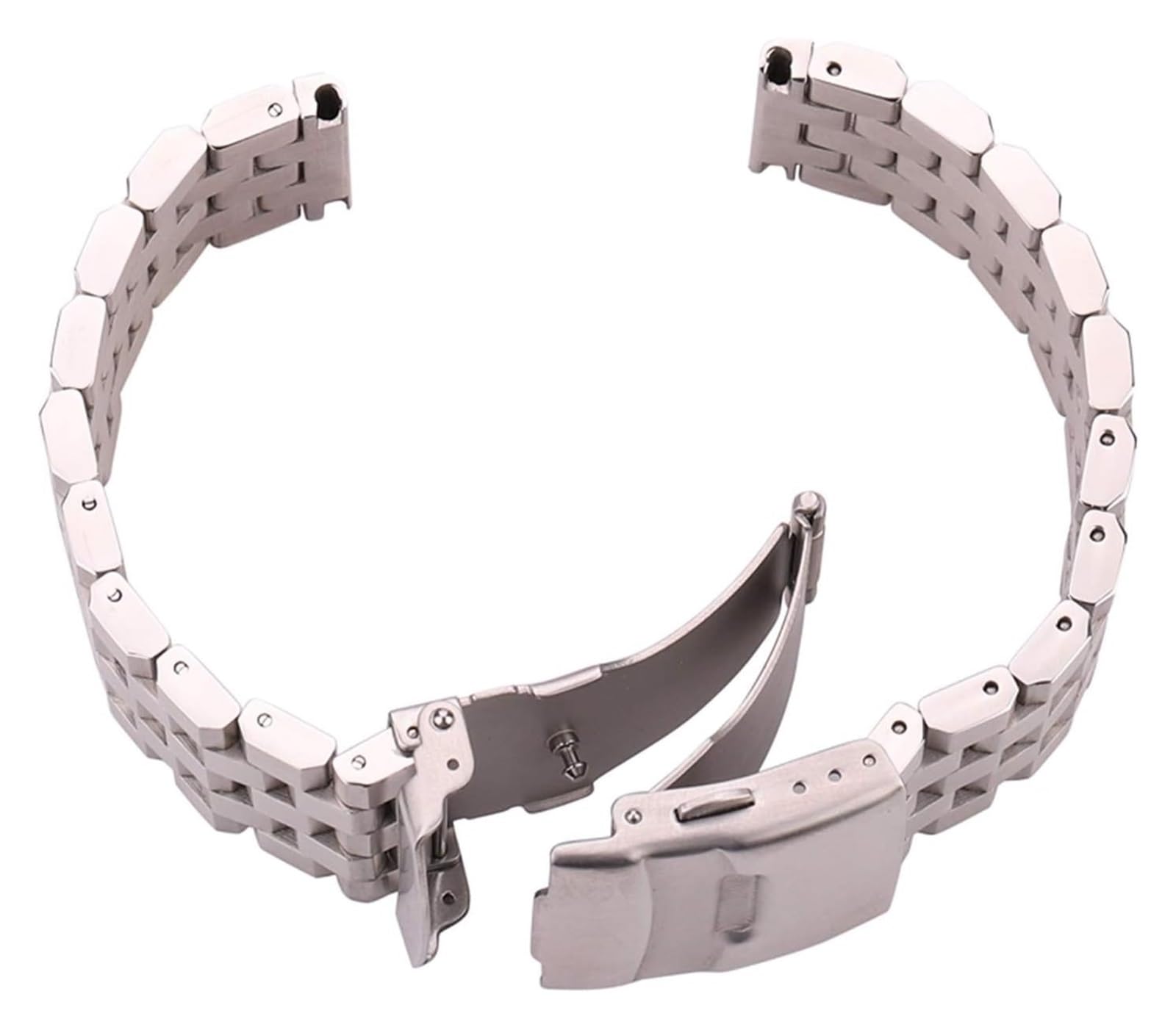 Pasek do zegarka Solidny pasek do zegarka ze stali Pasek do zegarka solidna bransoletka ze stali nierdzewnej zegarek z paskiem 18mm 20mm 22mm 24mm srebrne szczotkowane metalowe paski do zegarków kobie