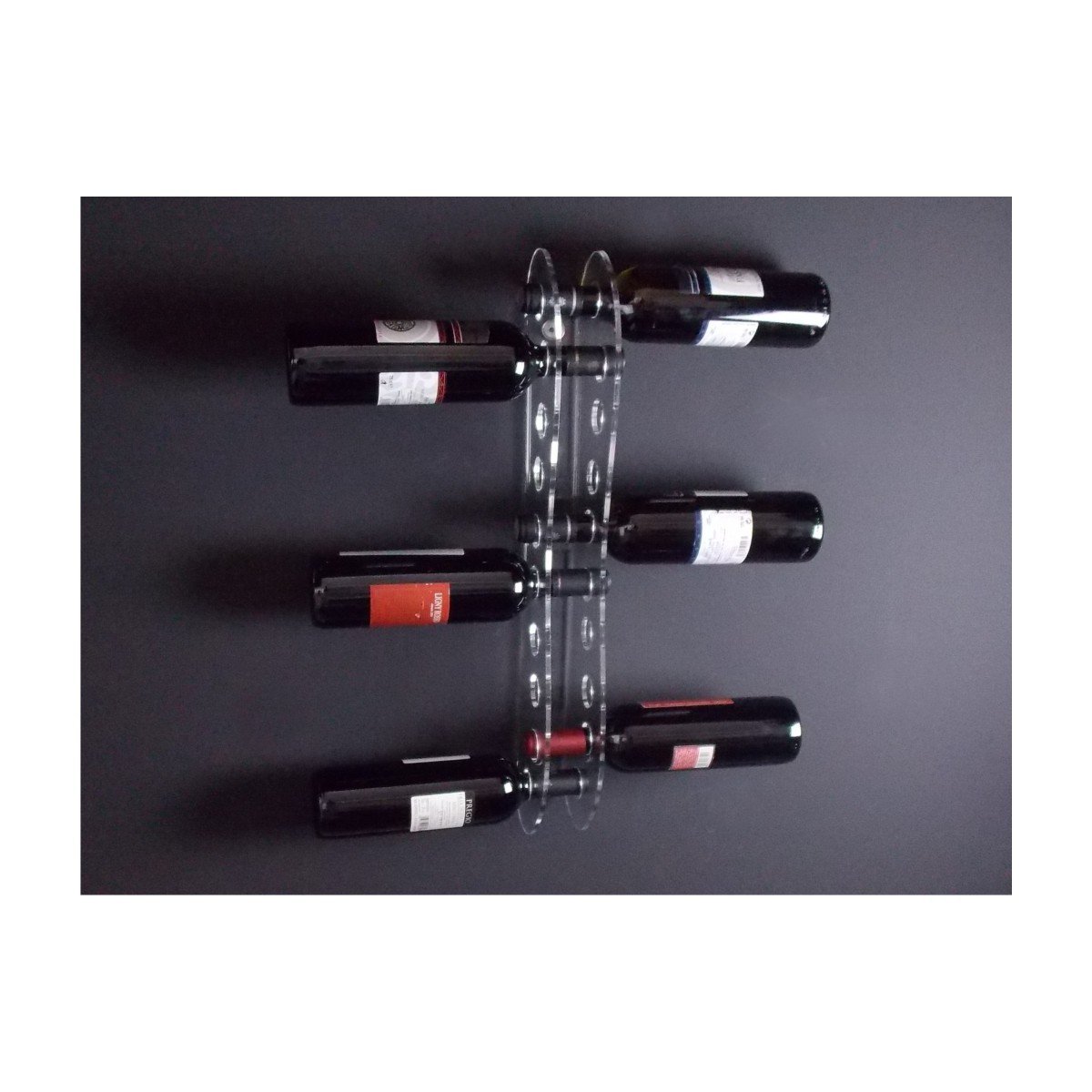 Portabottiglie in plexiglass Trasparente per 10 Bottiglie - Misure: 13 x 6 x H60 cm